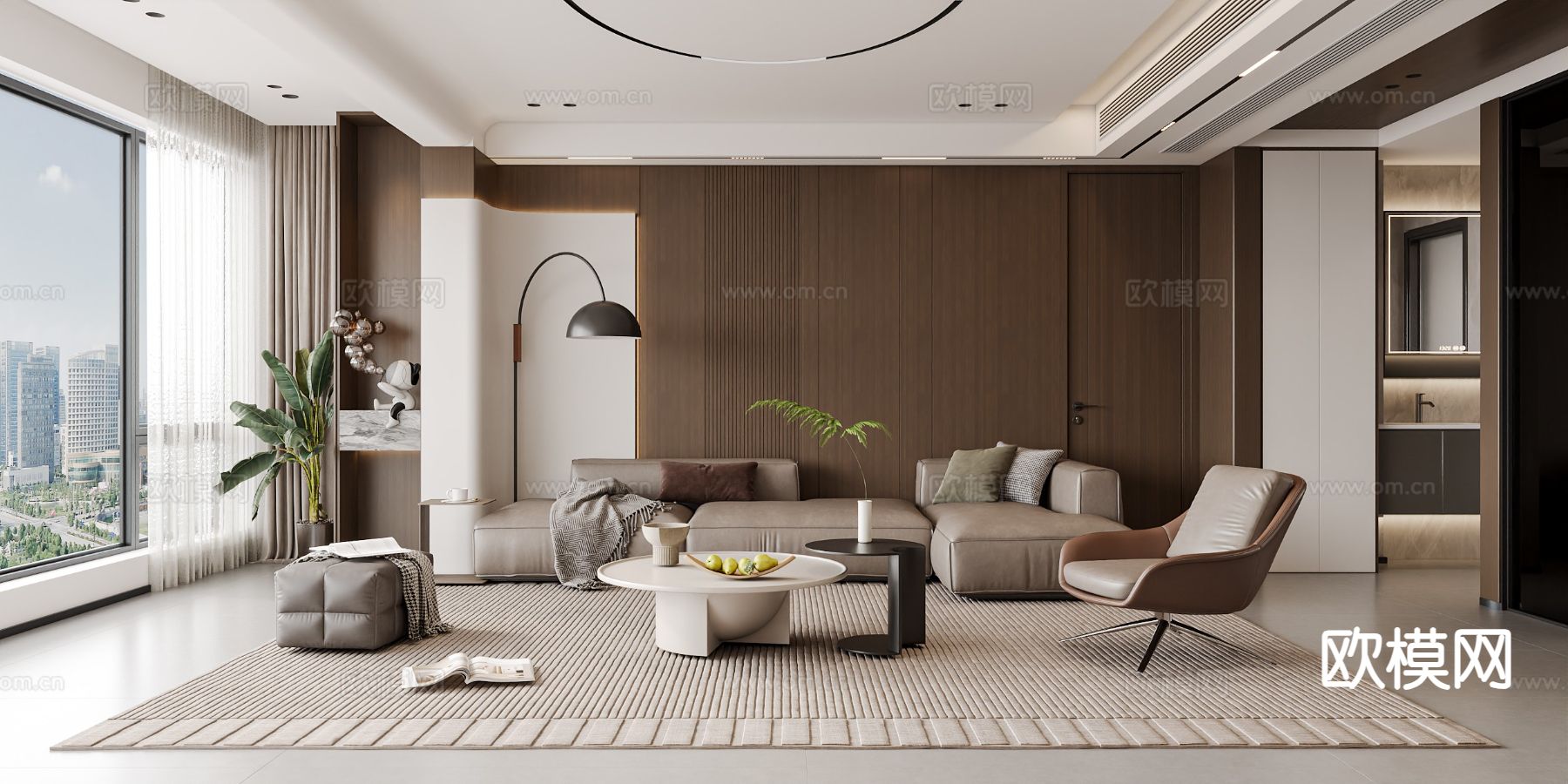 意式客餐厅3d模型下载（渲染图1）