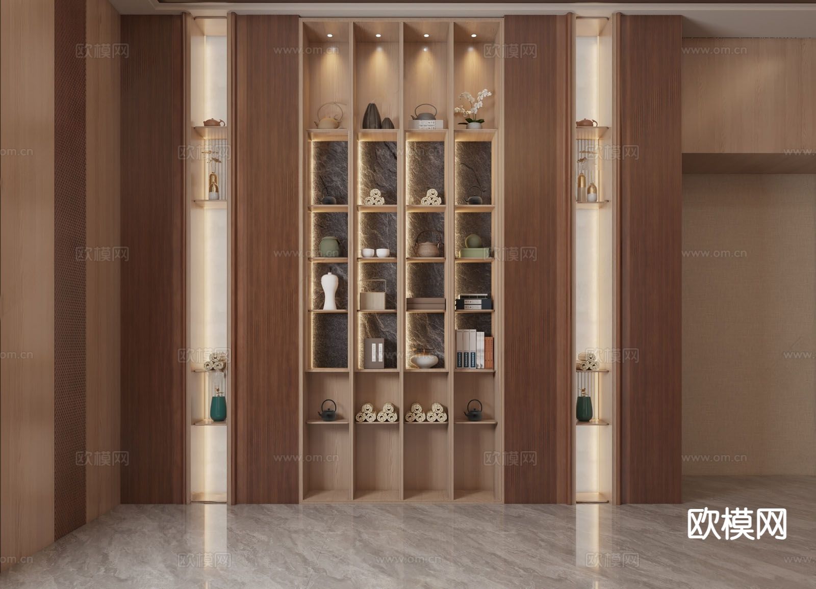 新中式装饰柜 置物柜3d模型下载