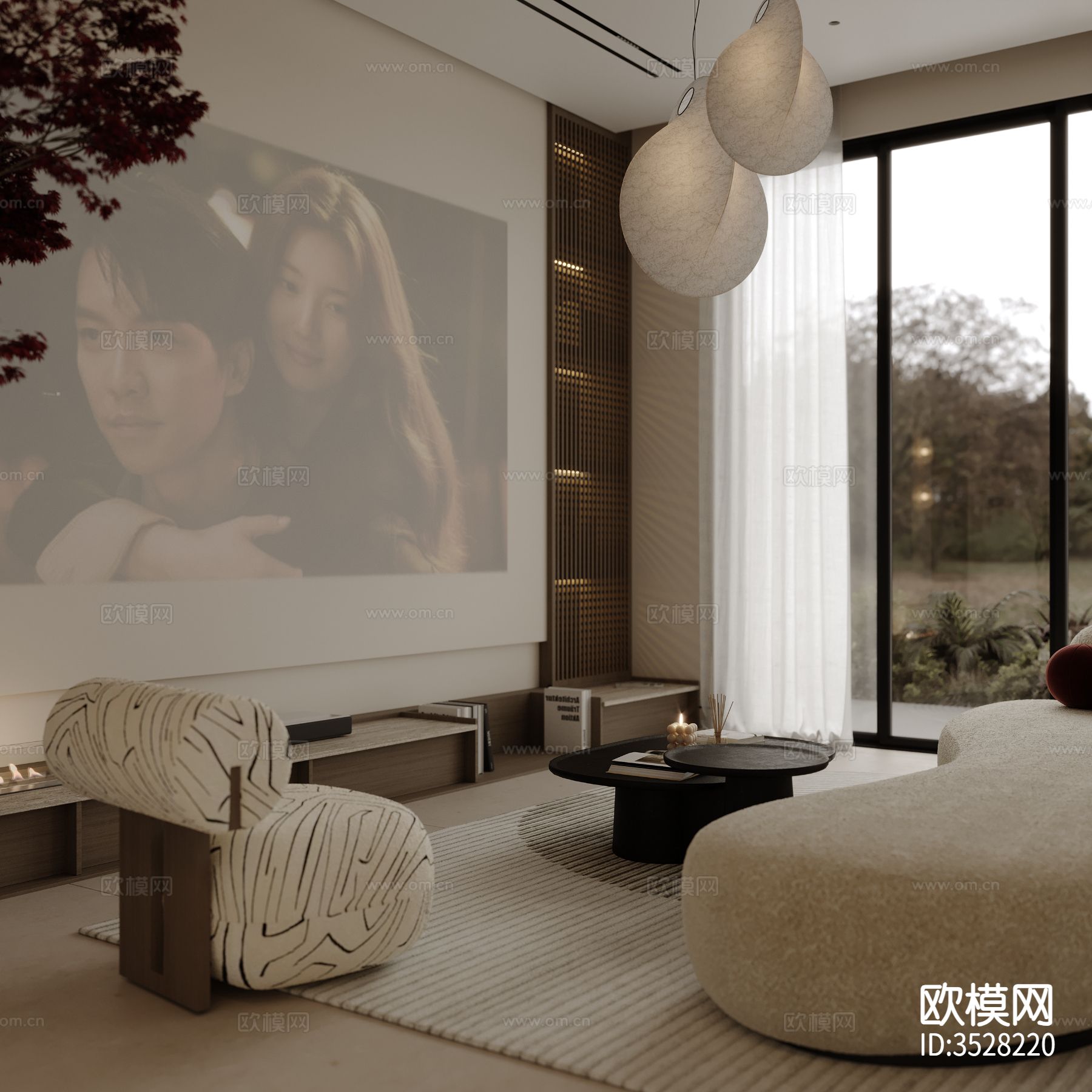 原木风客餐厅效果图下载（渲染图3）