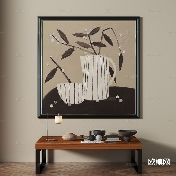 法式油画 抽象画 装饰画3d模型下载