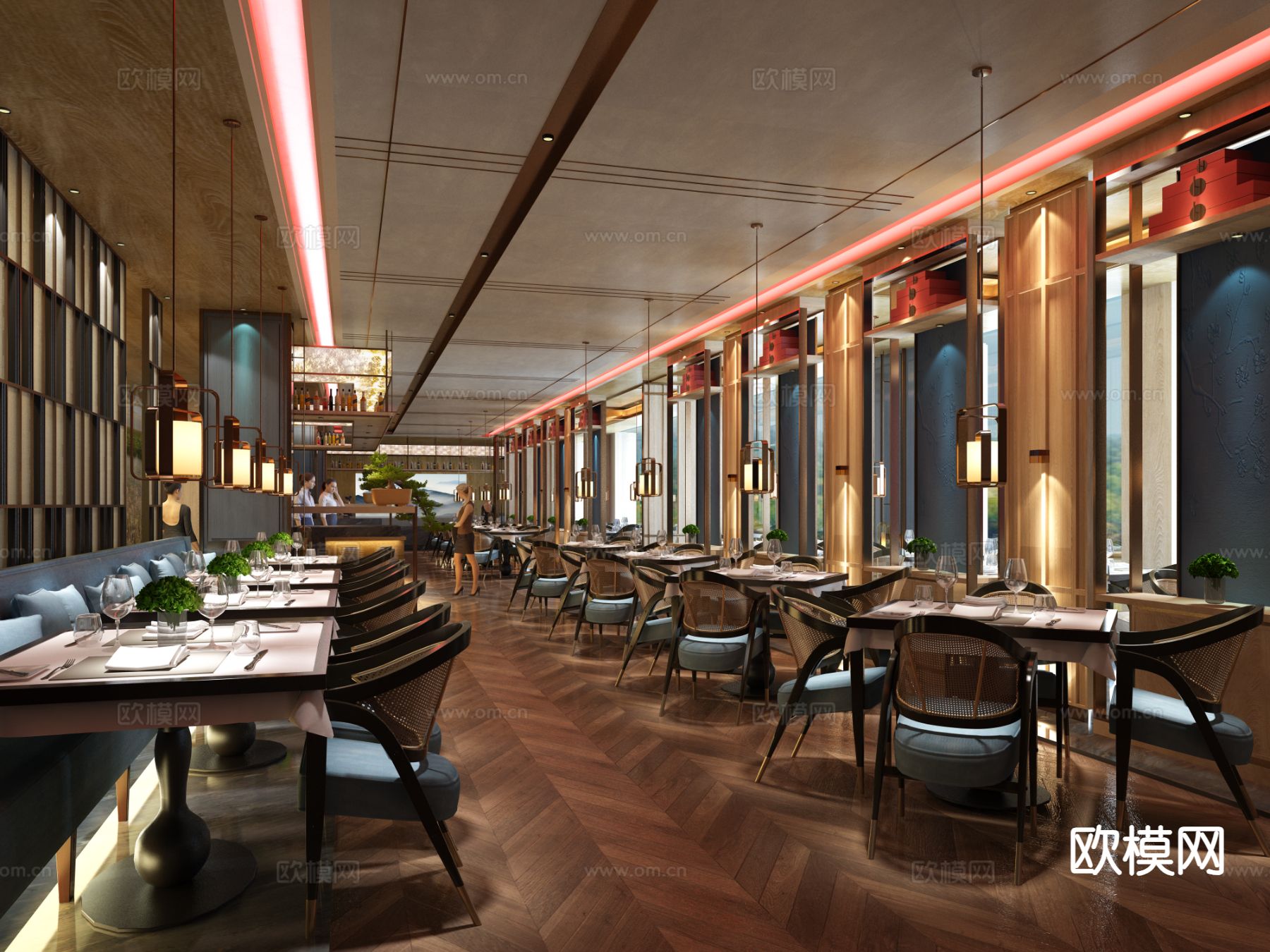 自助餐厅3d模型下载