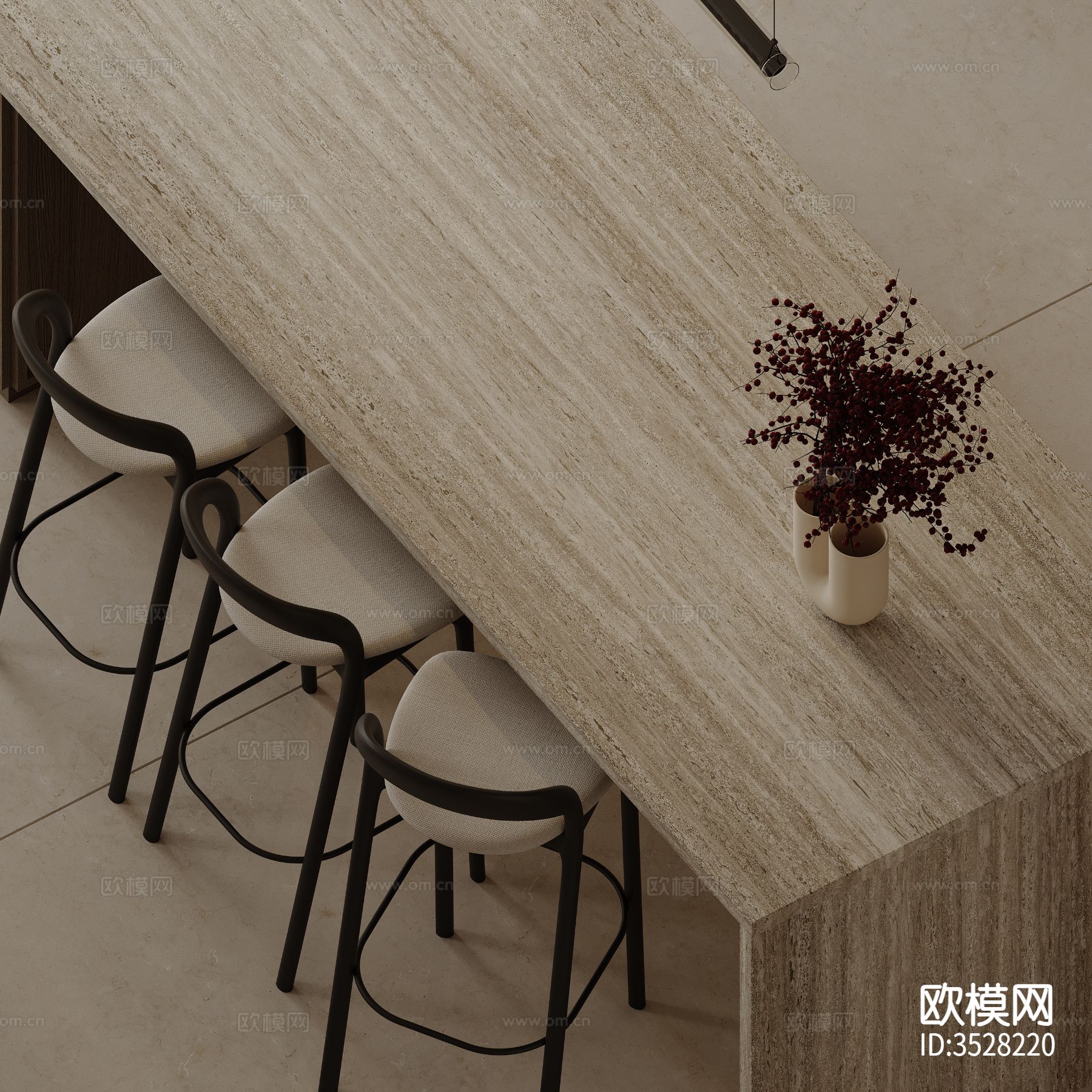 原木风客餐厅效果图下载（渲染图10）