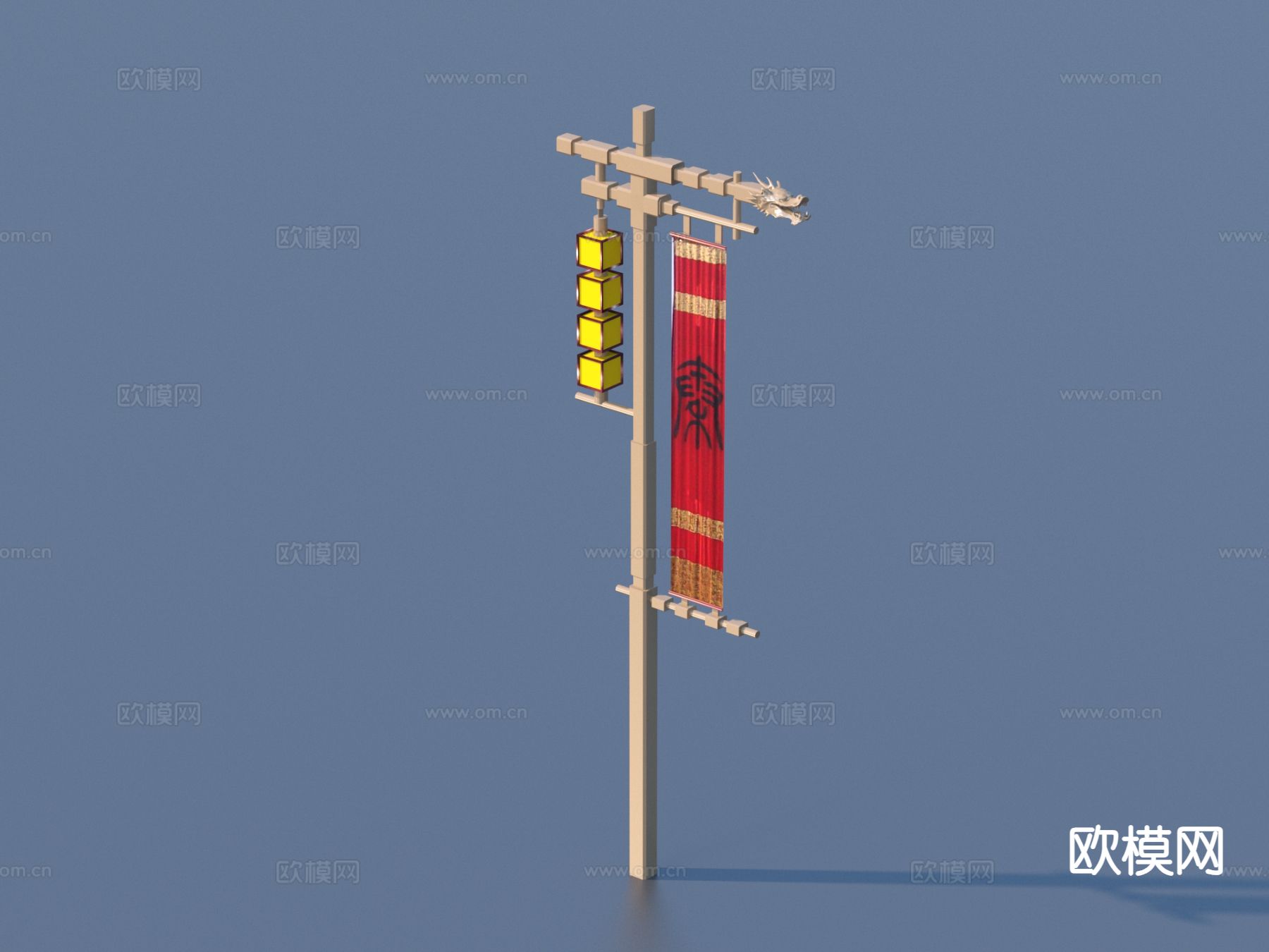 广告牌 户外吊旗3d模型下载