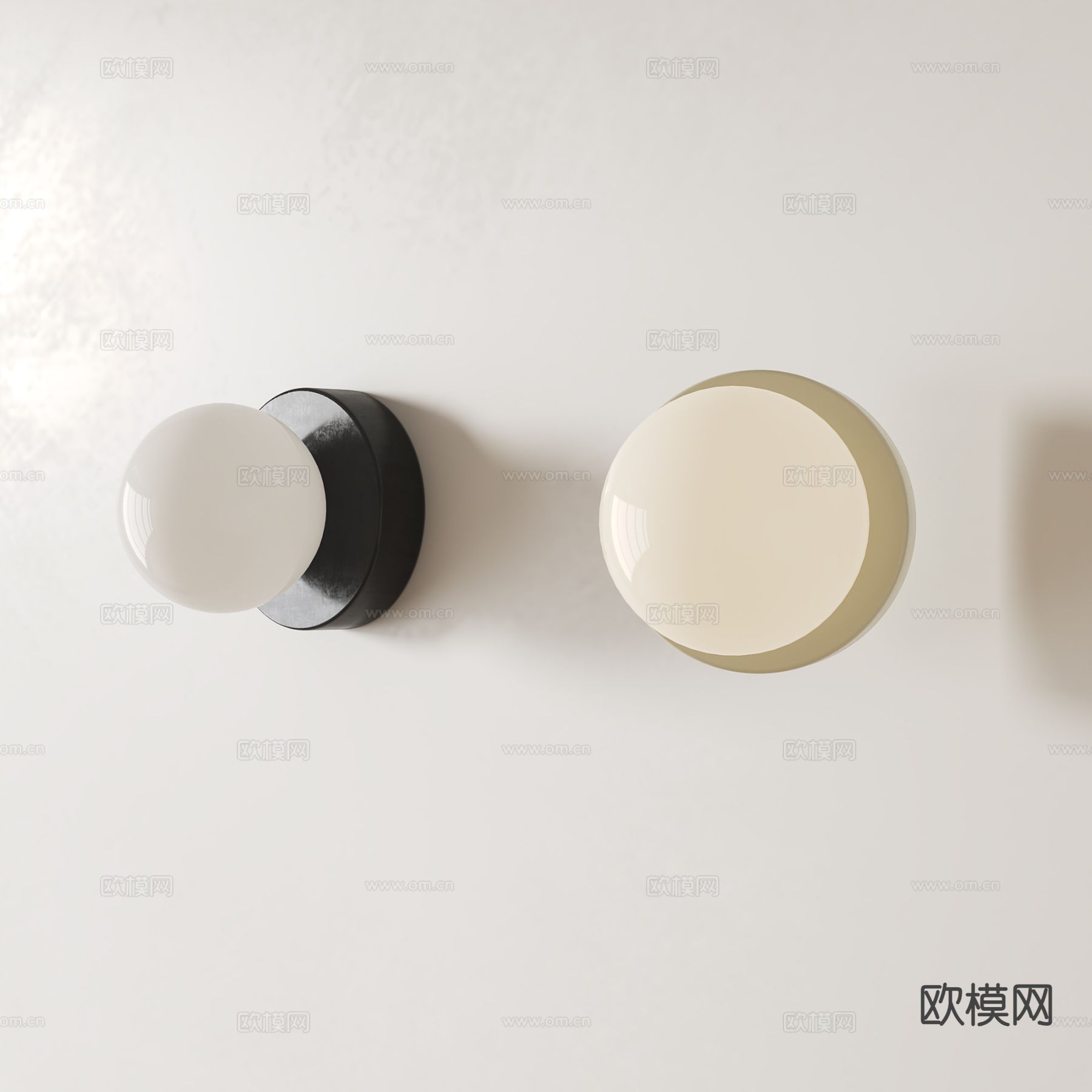 中古风球形壁灯su模型下载（渲染图2）