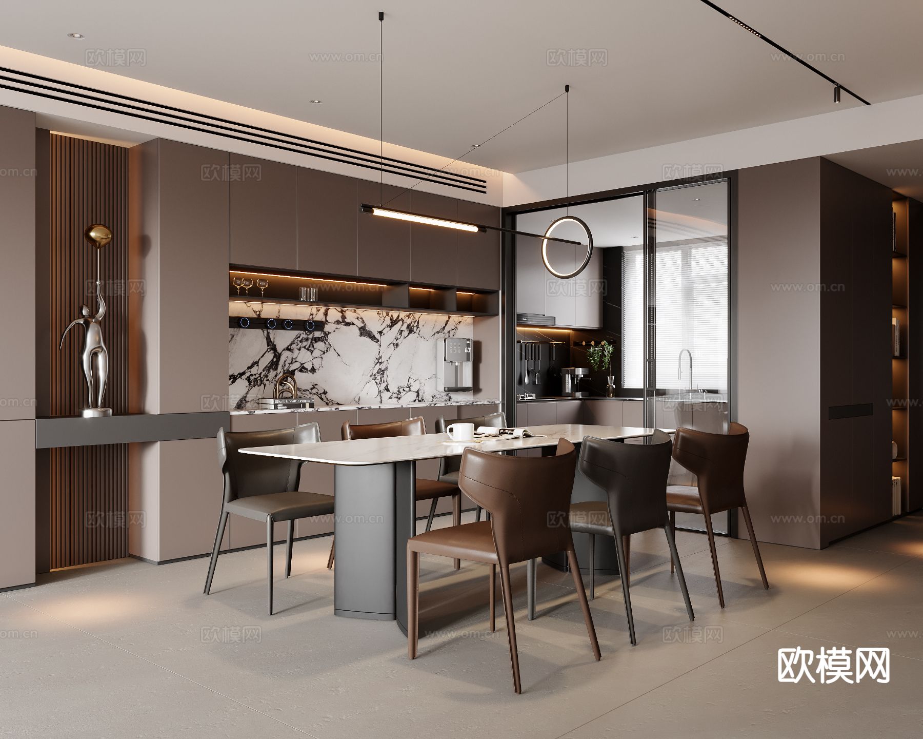 意式餐厅3d模型下载