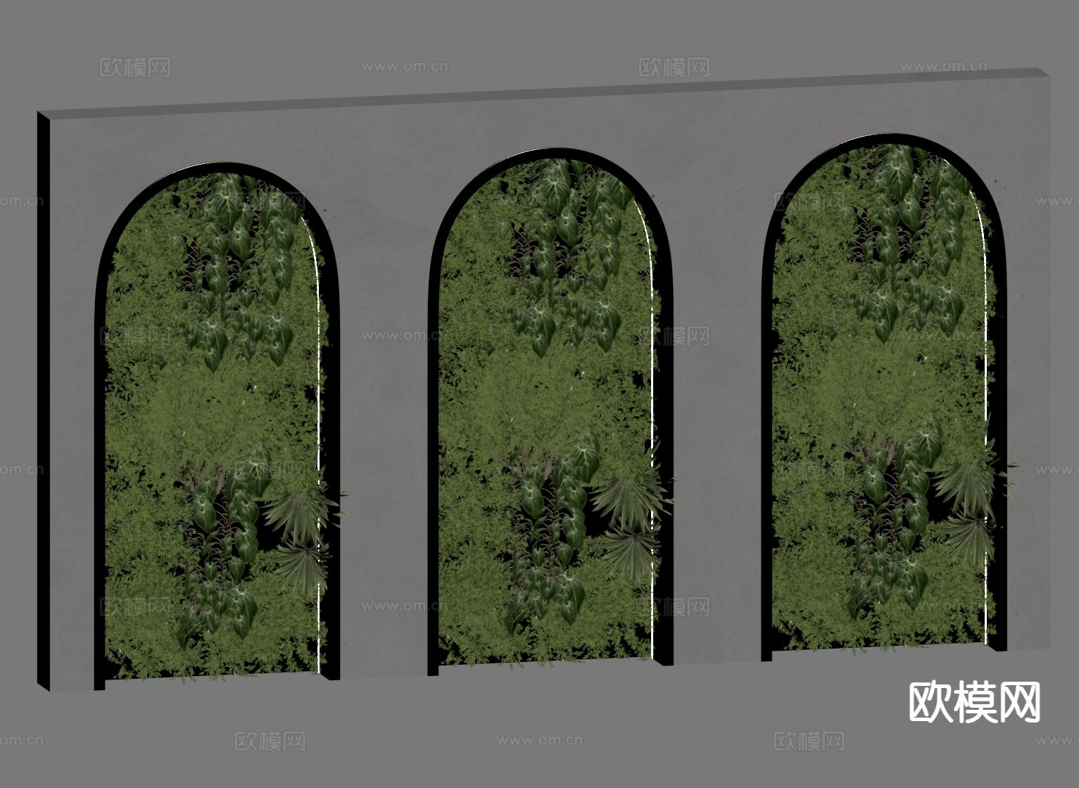 绿植墙 装饰背景墙su模型下载（渲染图1）