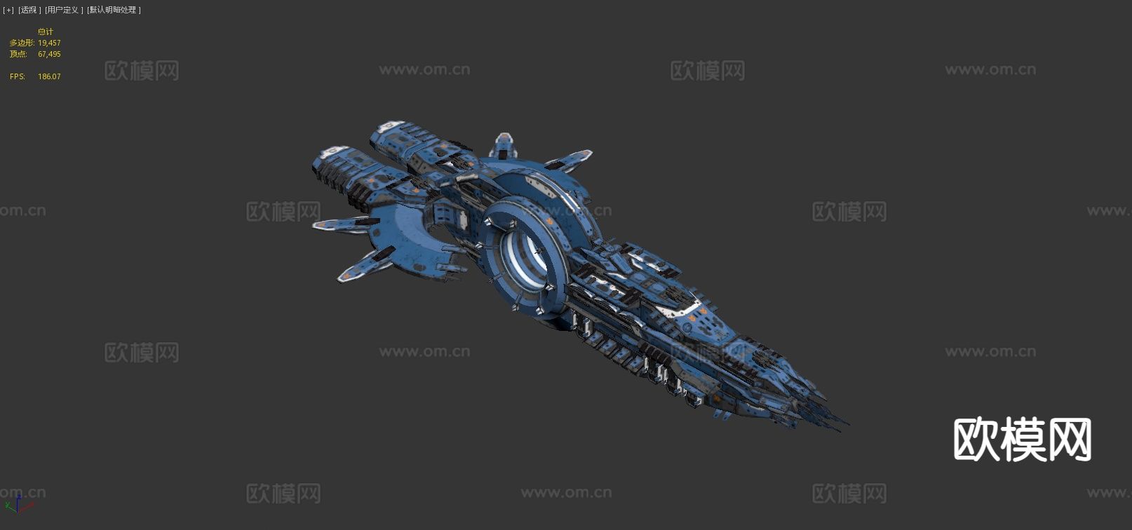 科幻无畏舰 宇宙飞船 宇宙战舰3d模型下载（渲染图4）