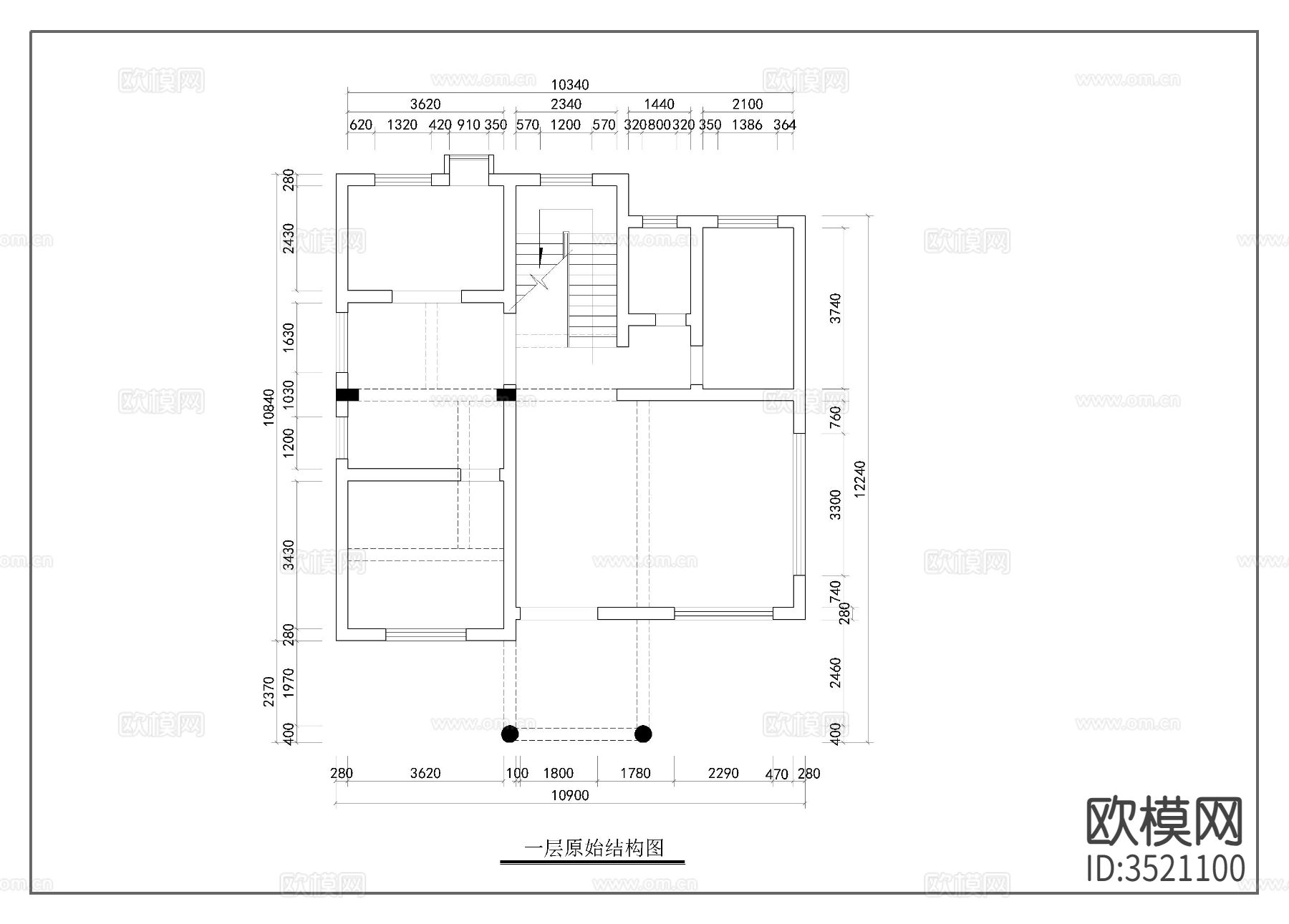 别墅装修cad施工图下载（渲染图8）