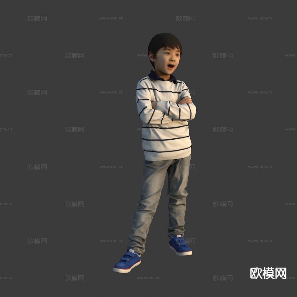 亚洲人 儿童 小朋友3d模型下载
