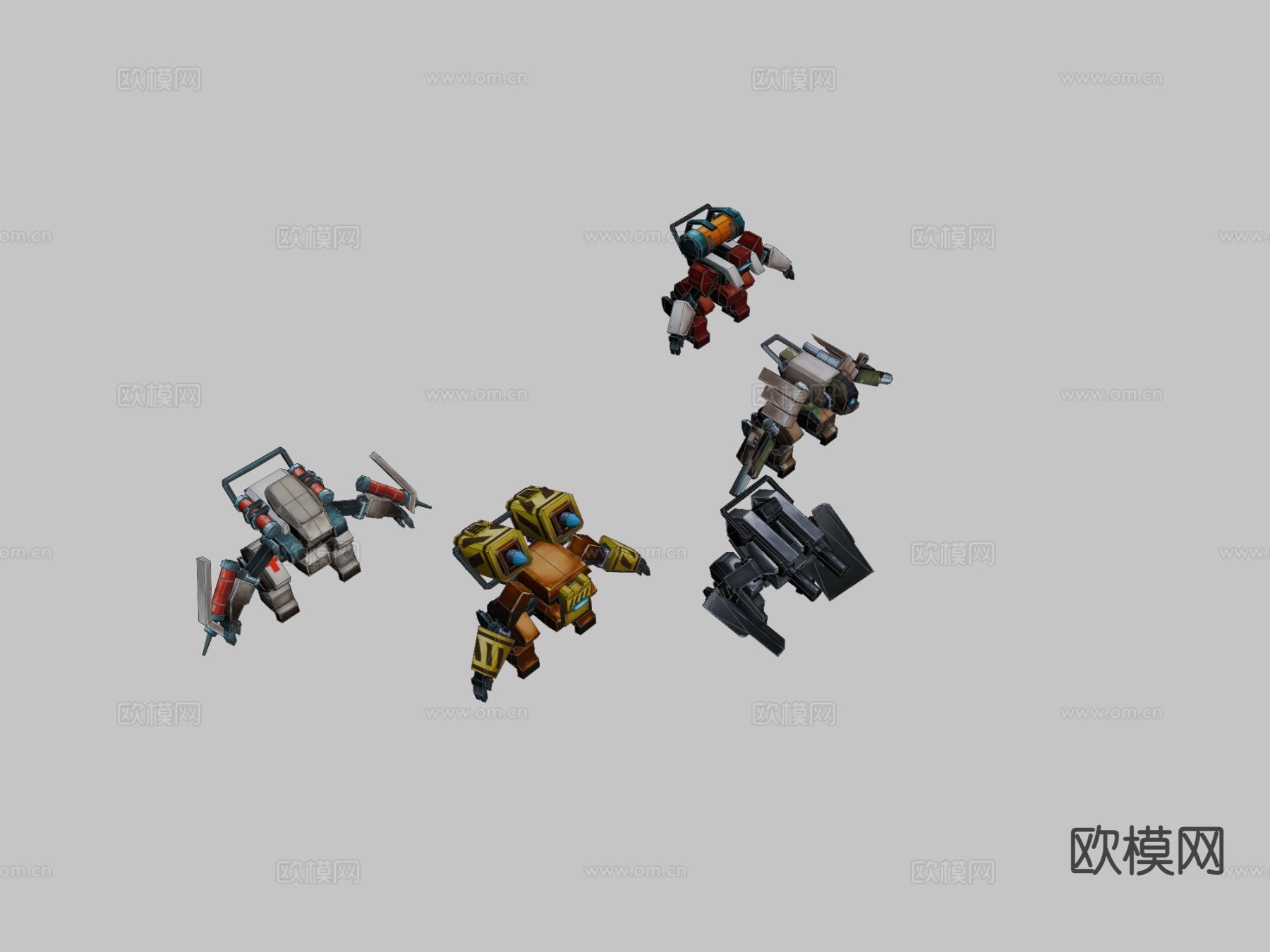 动漫道具 科幻机器人 动画3d模型下载（渲染图3）