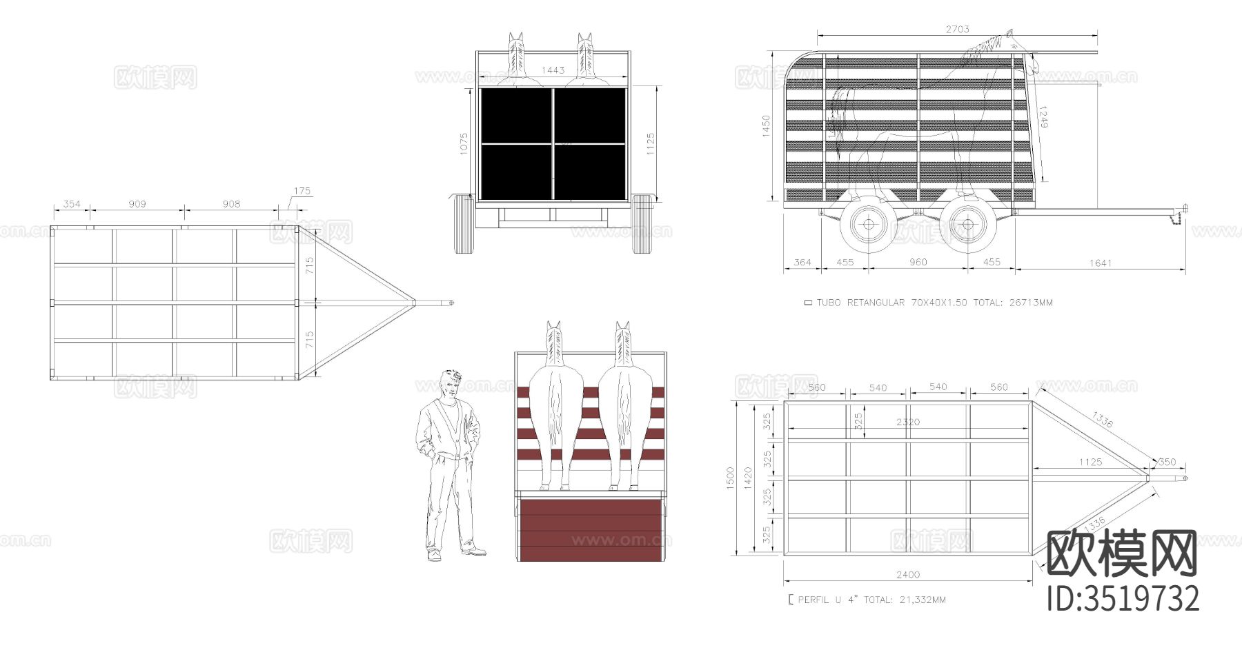马车CAD图库下载（渲染图1）