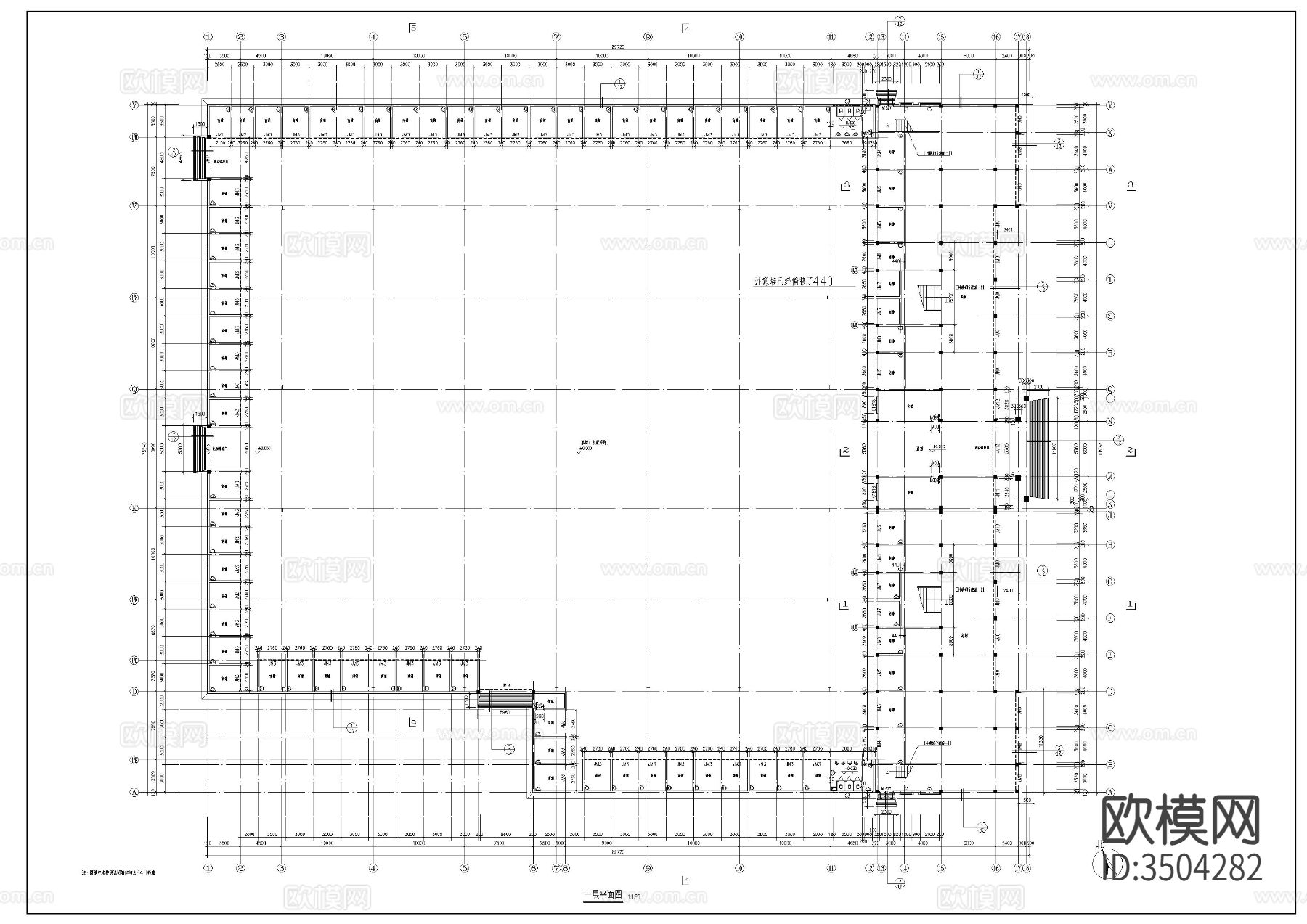 3层农贸菜市场建筑图cad施工图下载（渲染图6）