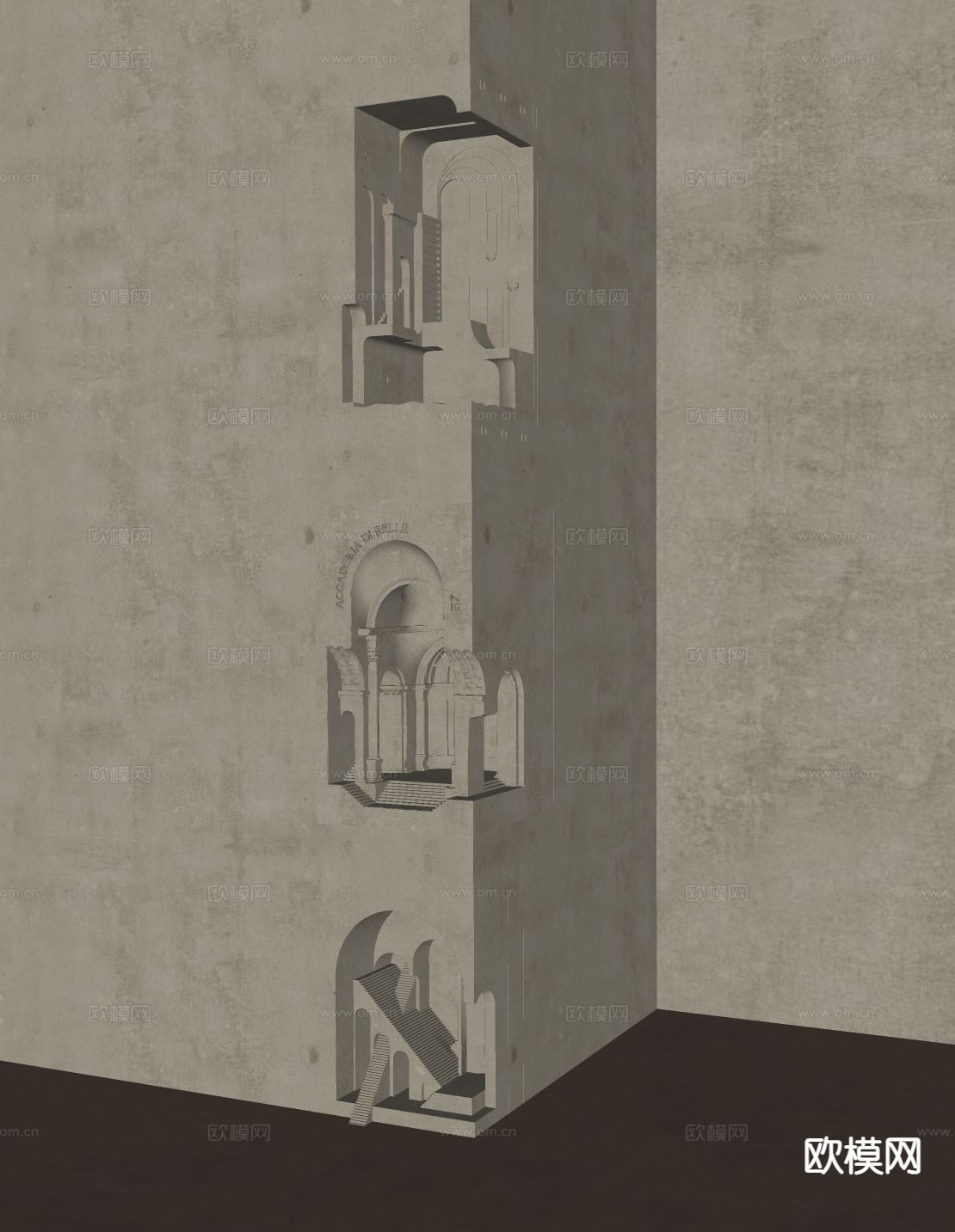 奶油风石膏壁灯su模型下载（渲染图1）