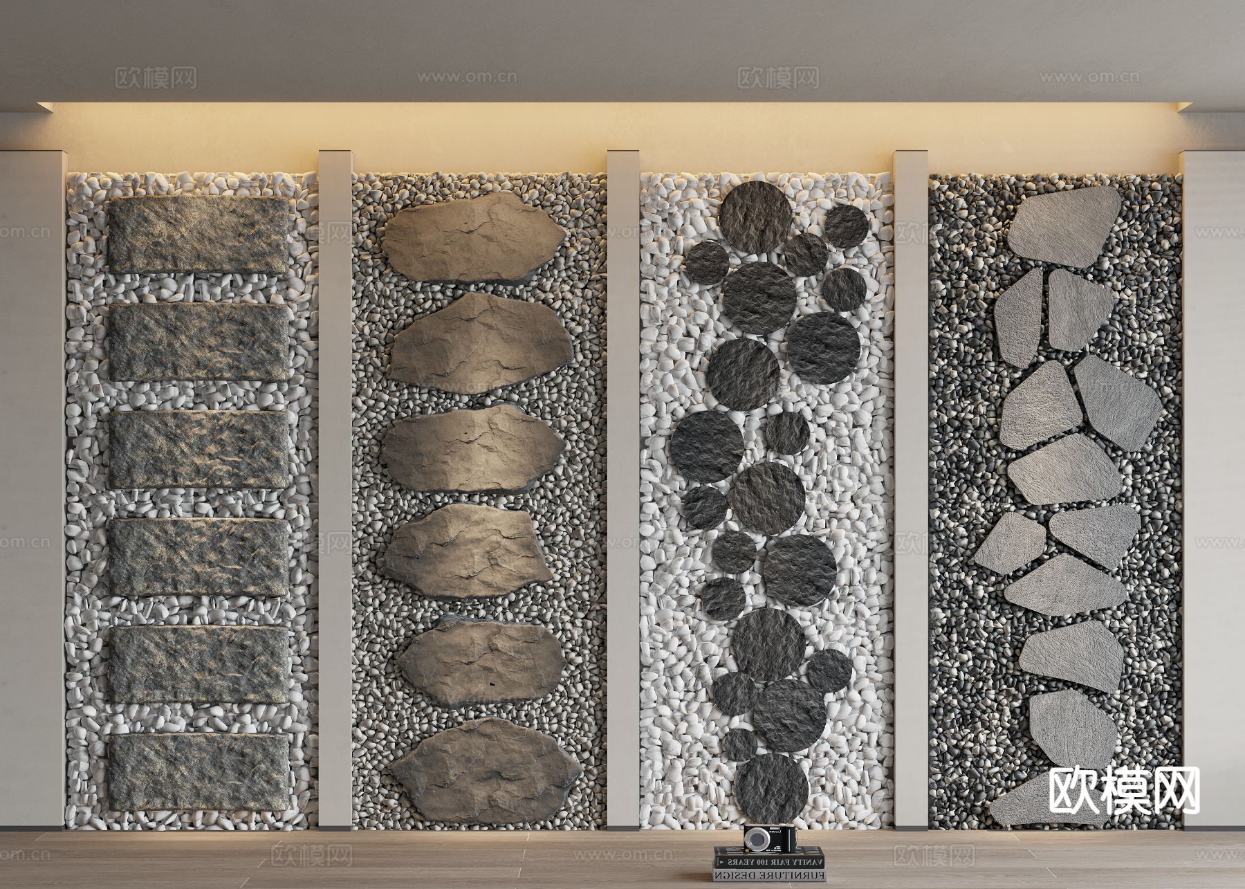 石板路 青石板 汀步3d模型下载