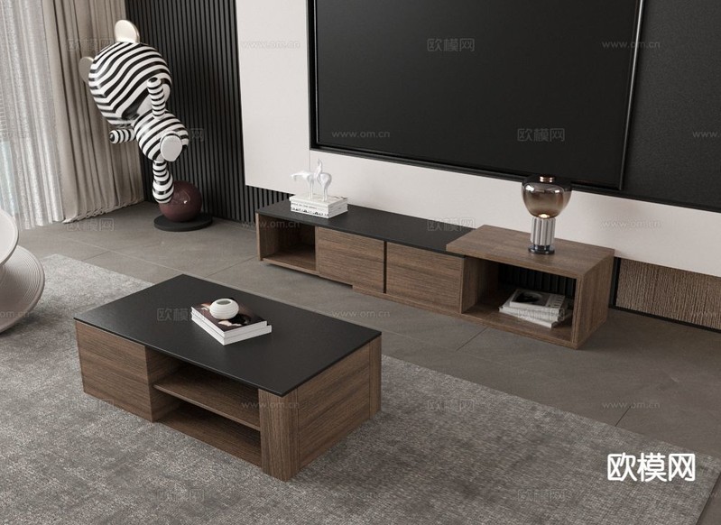 现代客餐厅3d模型下载(渲染图2)