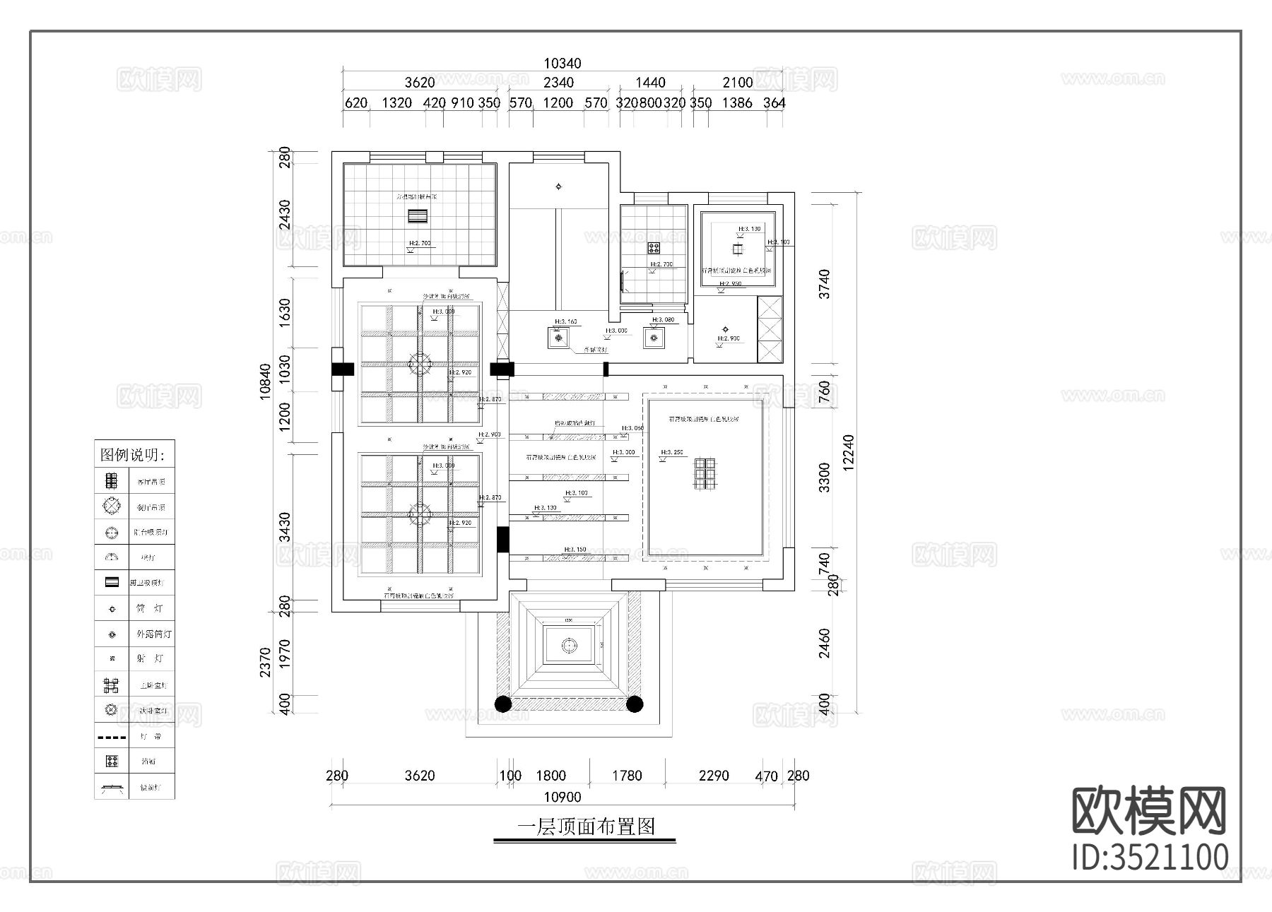 别墅装修cad施工图下载（渲染图5）