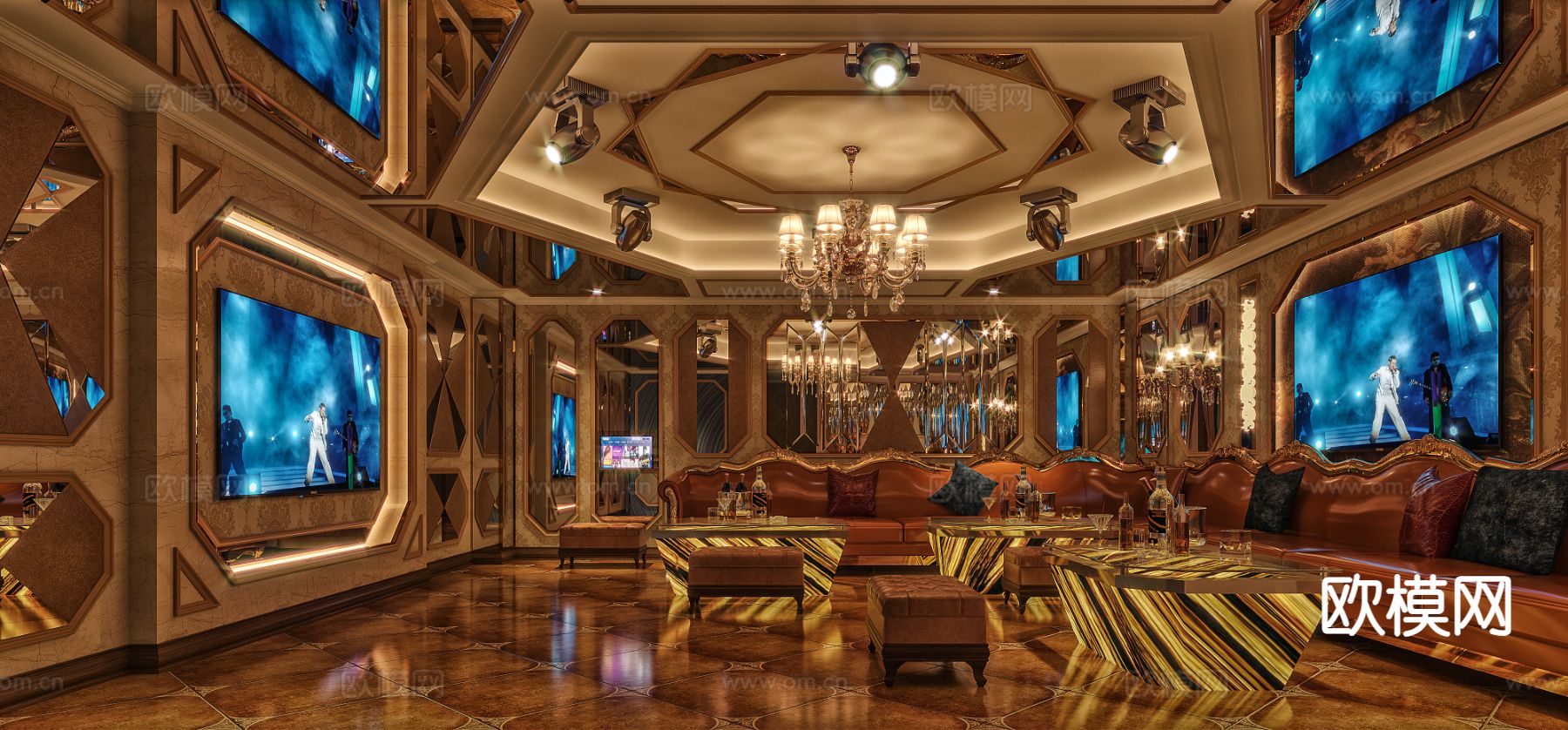 欧式古典KTV 包厢 夜总会 酒吧3d模型下载