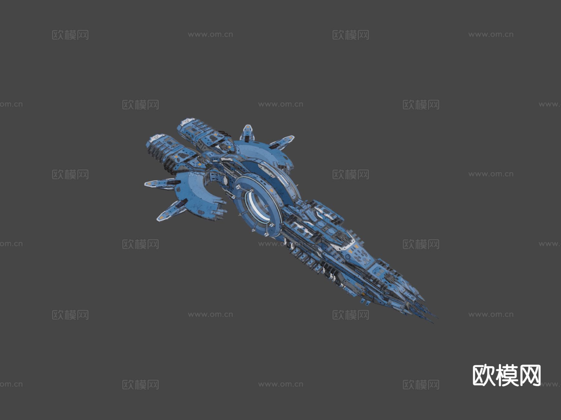 科幻无畏舰 宇宙飞船 宇宙战舰3d模型下载（渲染图6）