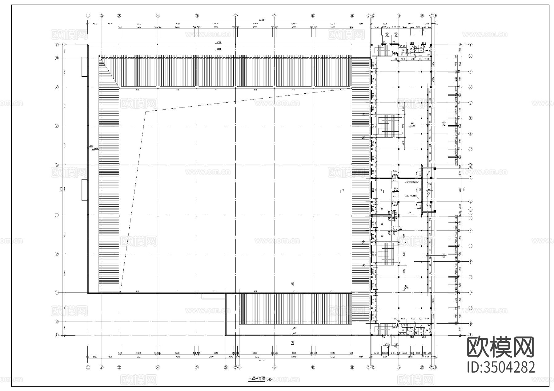 3层农贸菜市场建筑图cad施工图下载（渲染图8）