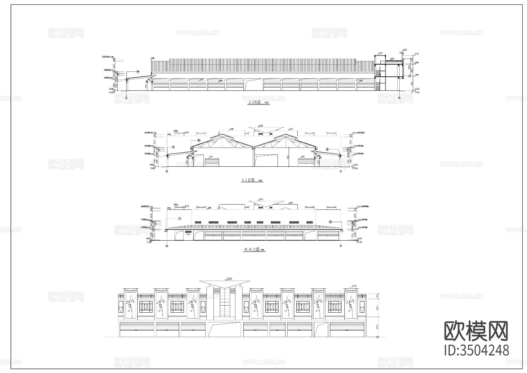 2层综合市场建筑cad施工图下载（渲染图3）