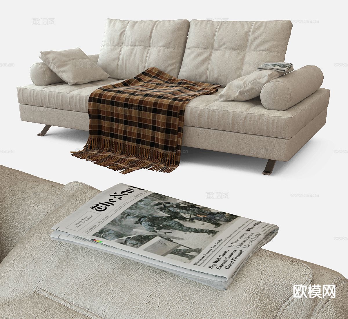 Relotti奶油风双人沙发3d模型下载