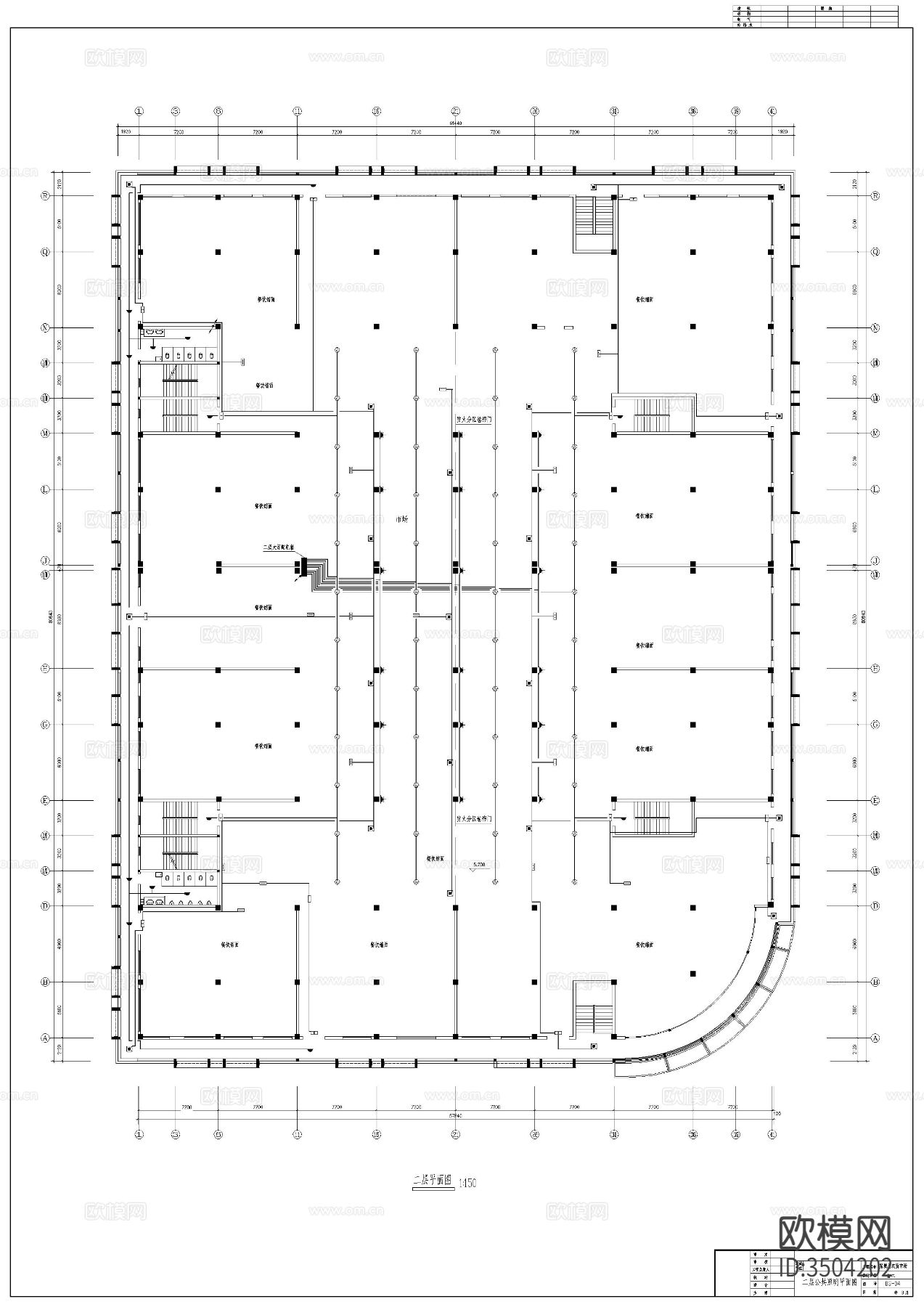 农贸市场电气cad施工图下载（渲染图3）