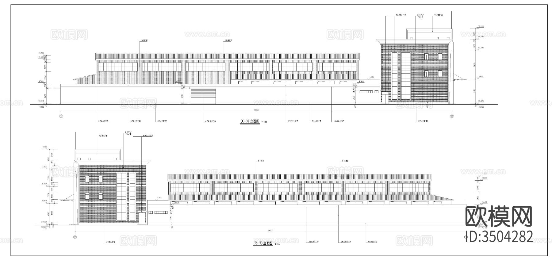 3层农贸菜市场建筑图cad施工图下载（渲染图3）