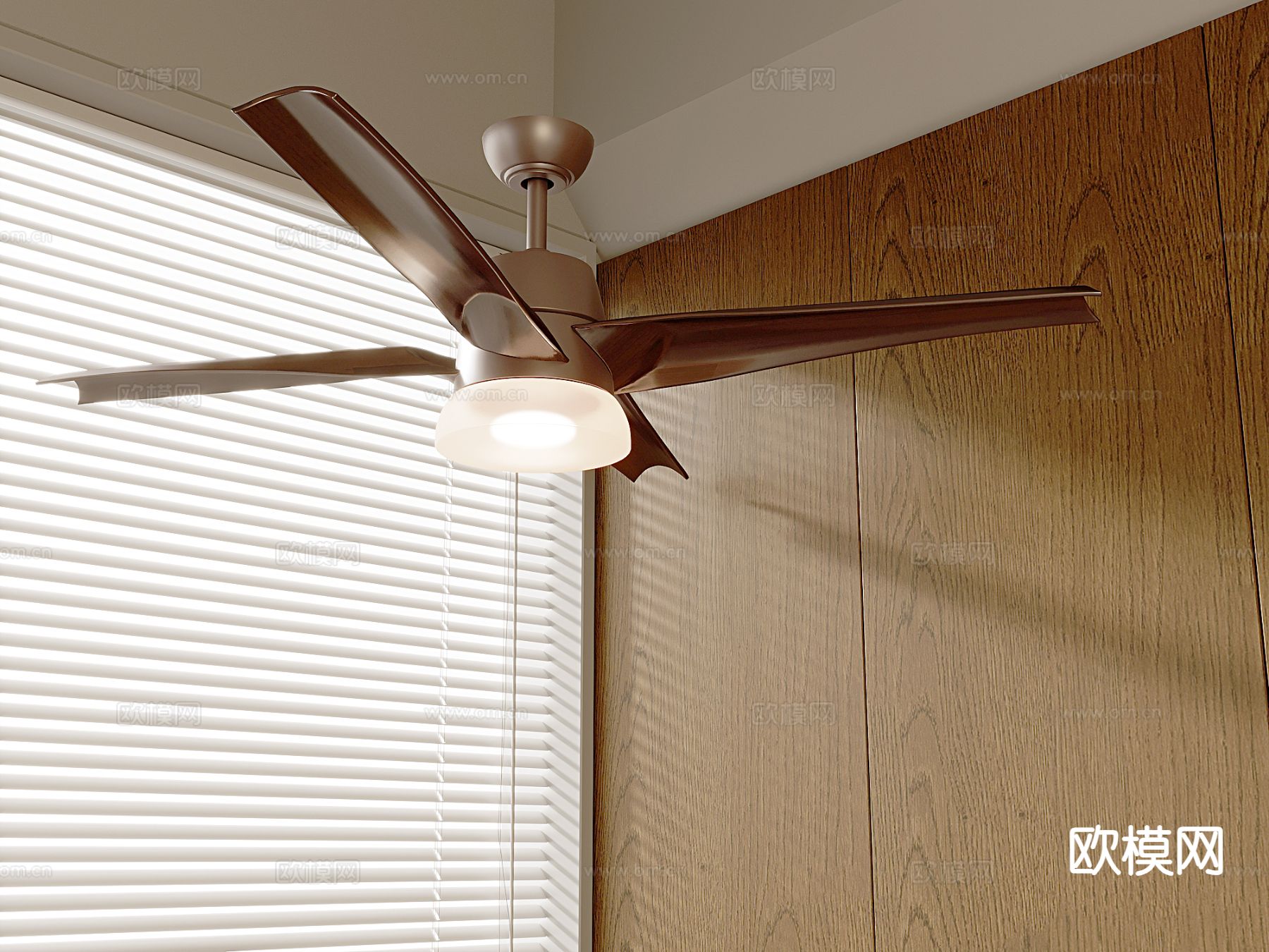 北欧风扇灯 吊扇灯3d模型下载