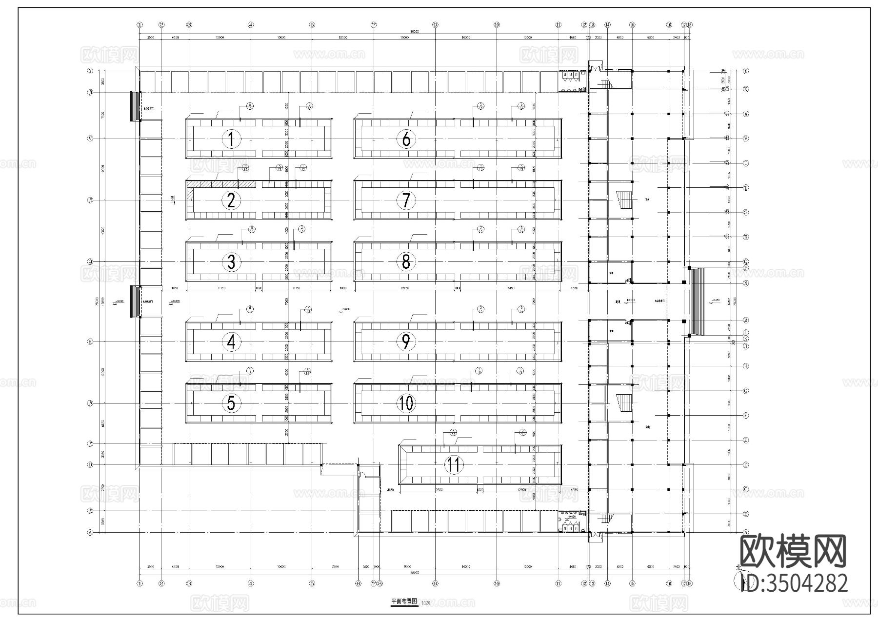 3层农贸菜市场建筑图cad施工图下载（渲染图9）