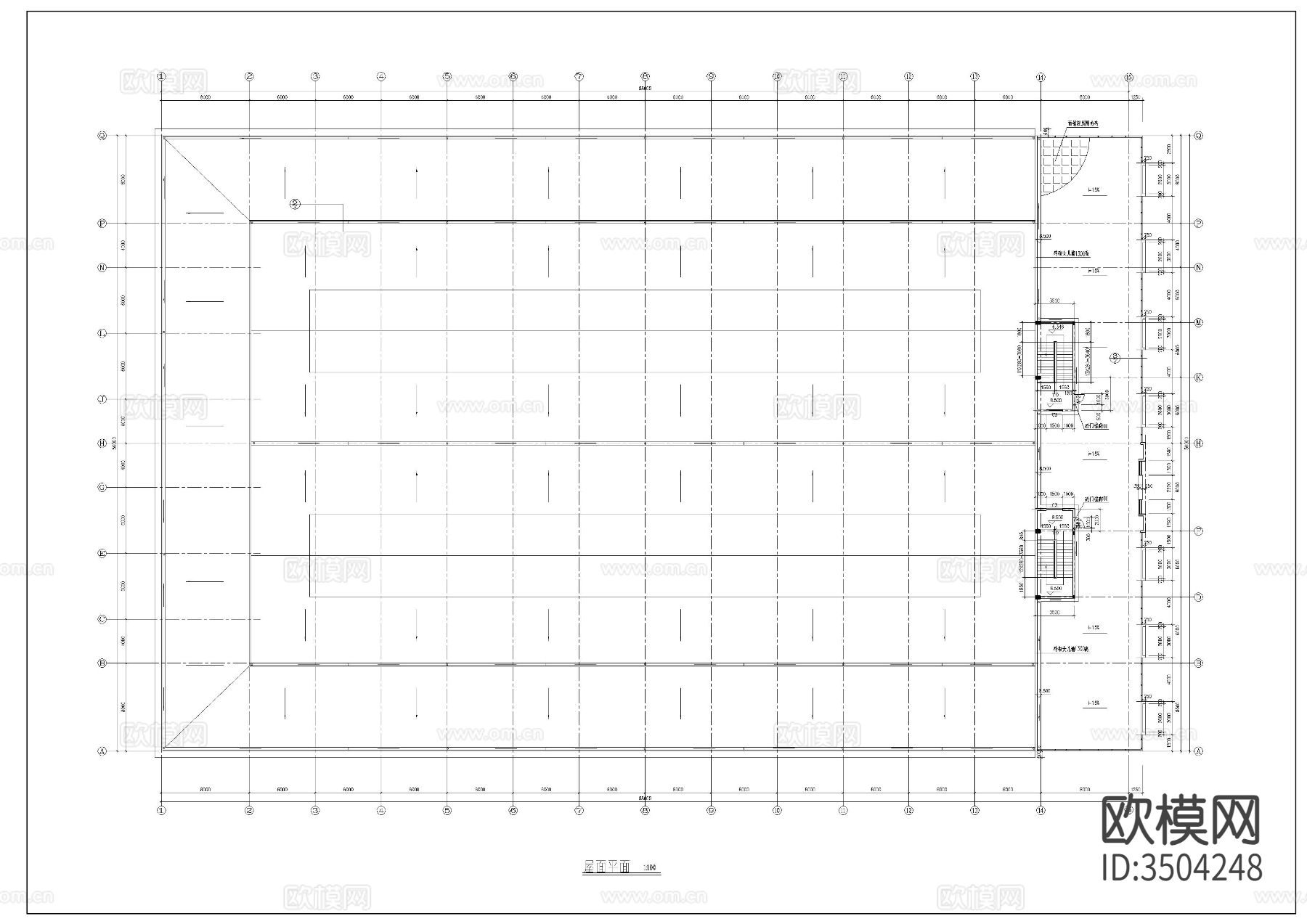 2层综合市场建筑cad施工图下载（渲染图2）
