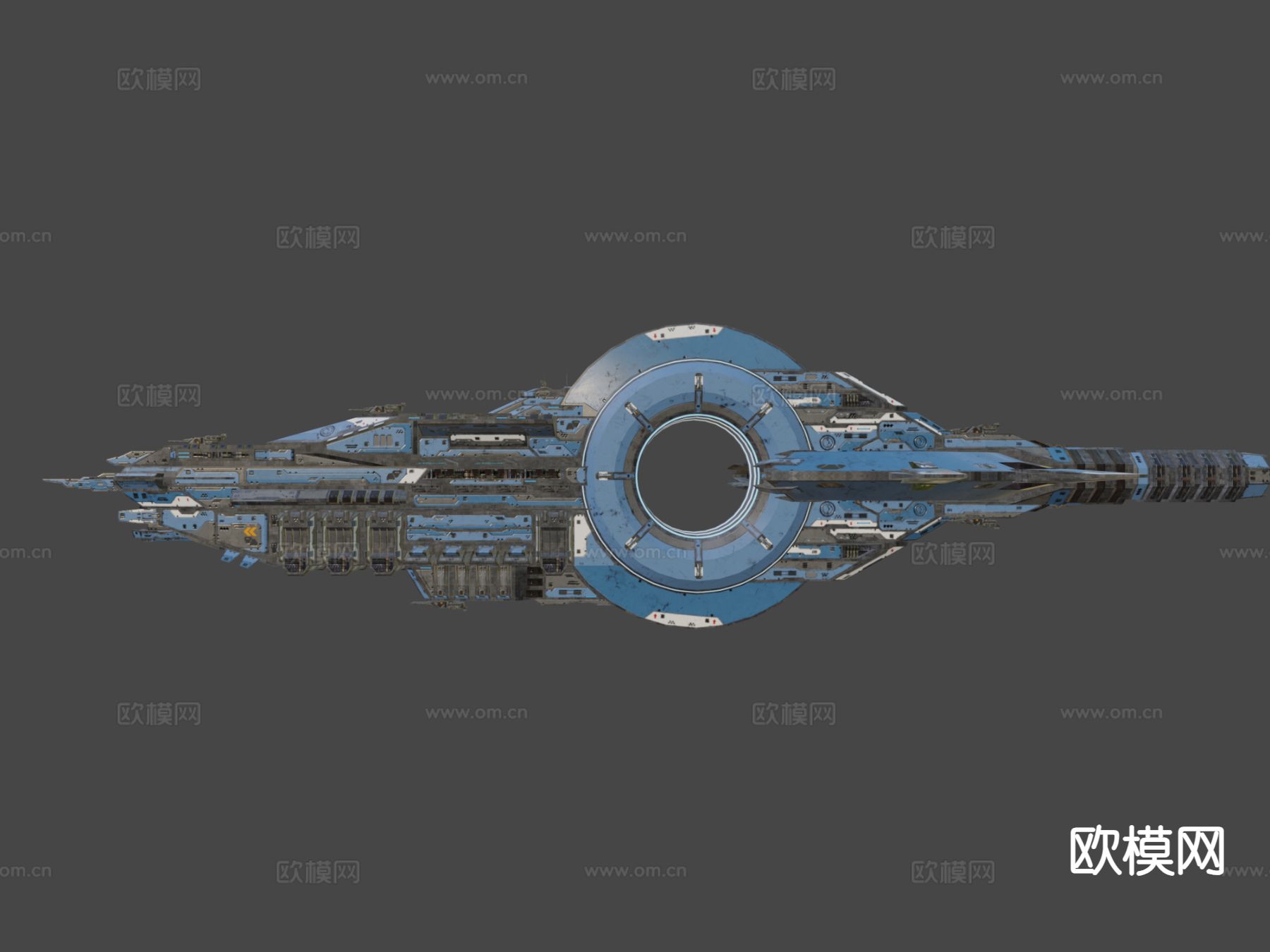 科幻无畏舰 宇宙飞船 宇宙战舰3d模型下载（渲染图9）