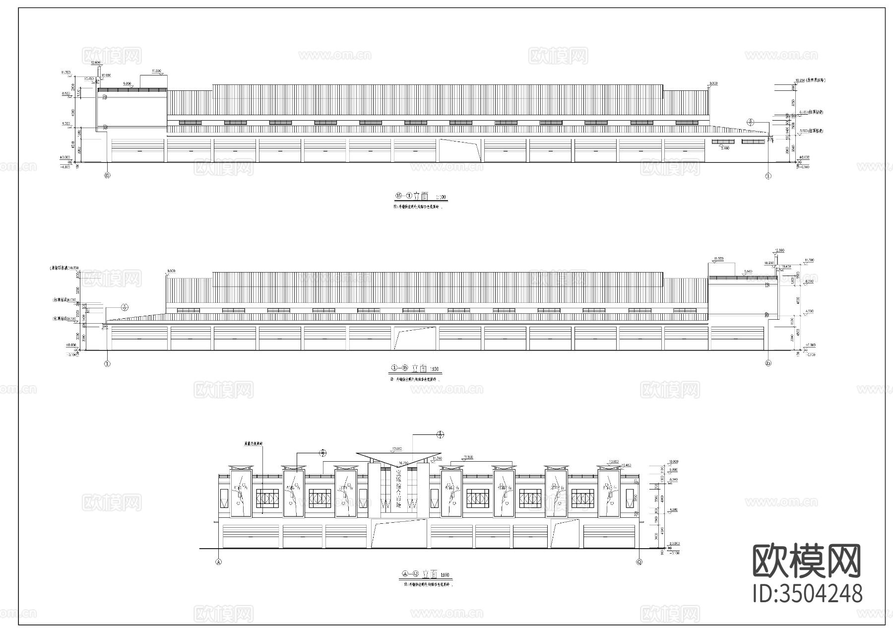 2层综合市场建筑cad施工图下载（渲染图5）