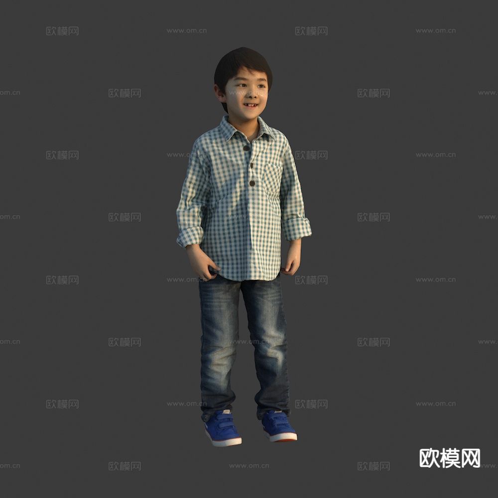 亚洲人 儿童 小朋友3d模型下载