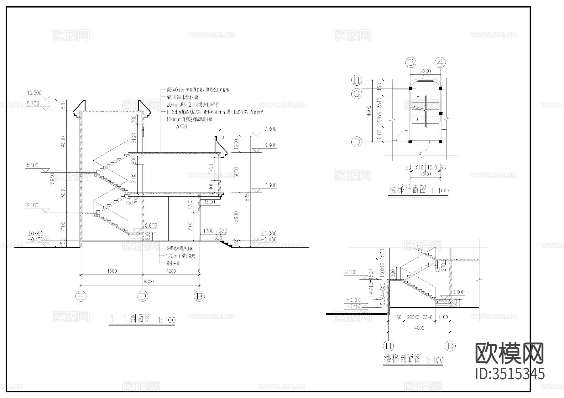 两层别墅建施图cad施工图下载（渲染图5）