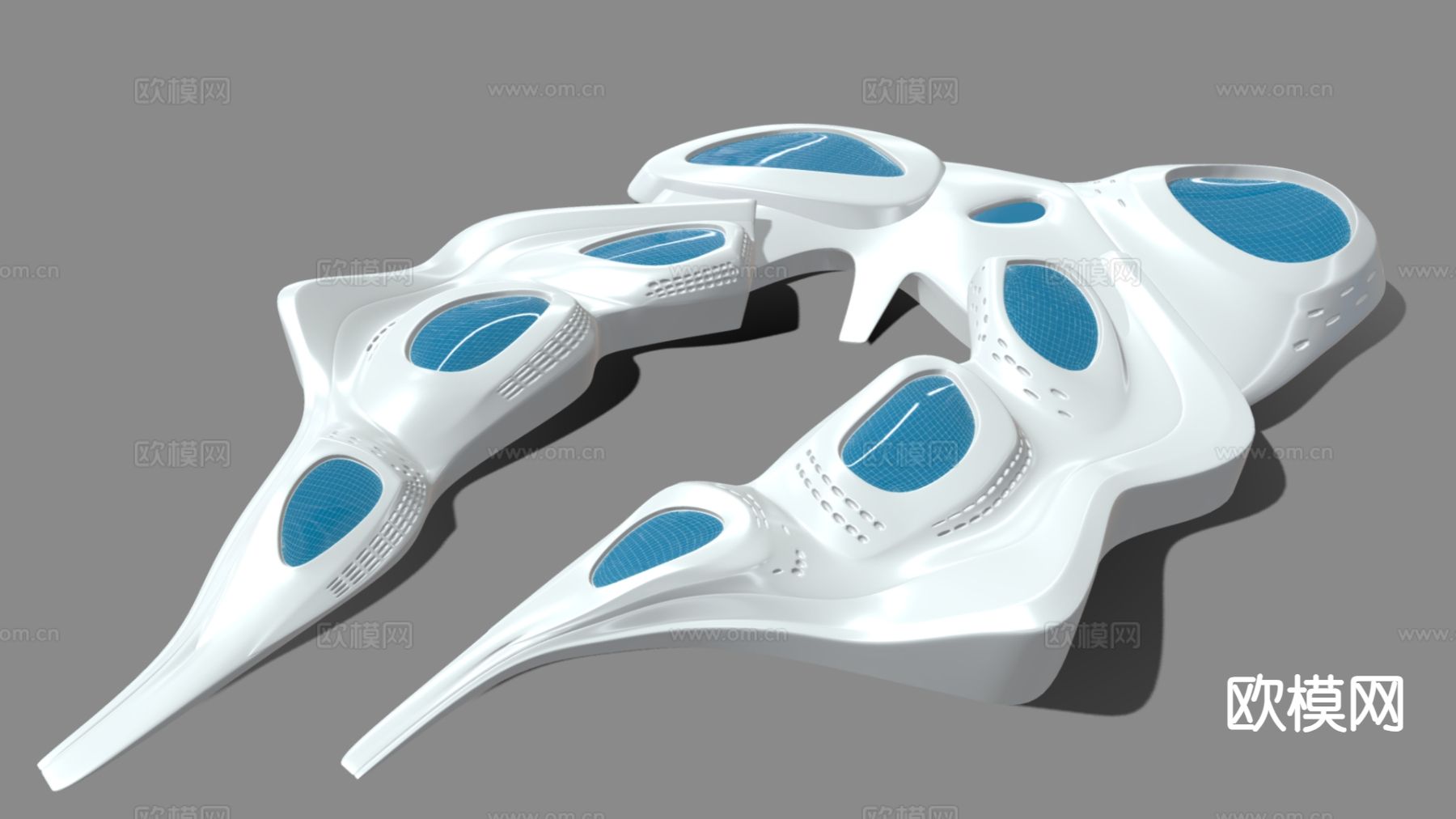 现代展览馆鸟瞰3d模型下载（渲染图1）