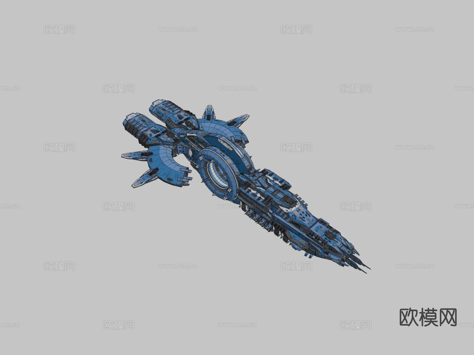 科幻无畏舰 宇宙飞船 宇宙战舰3d模型下载（渲染图3）