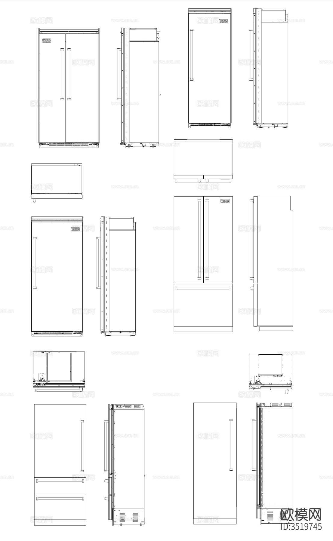 冰箱CAD图库下载（渲染图3）