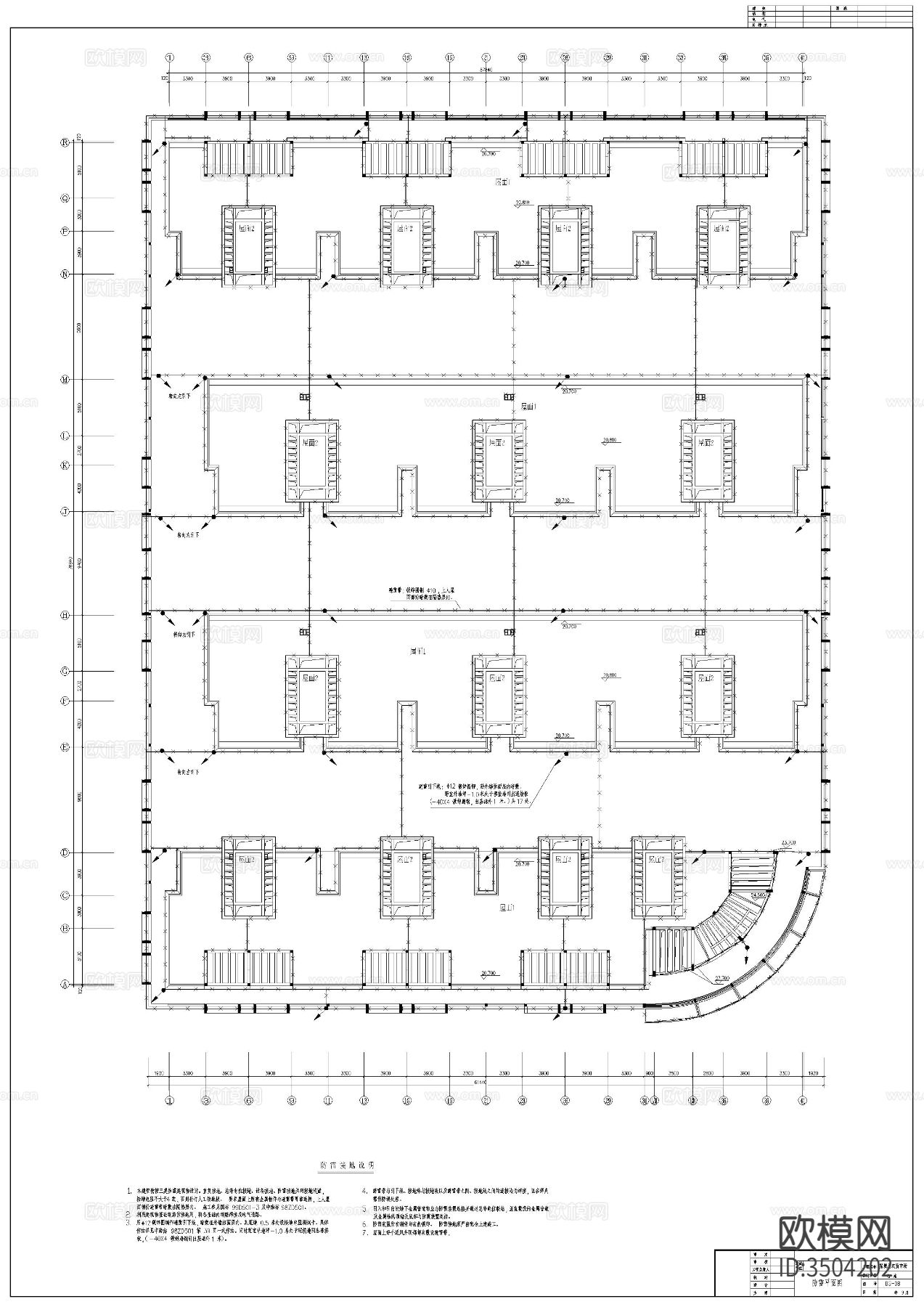 农贸市场电气cad施工图下载（渲染图9）