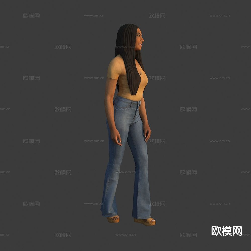 外国人 非洲人 黑人3d模型下载