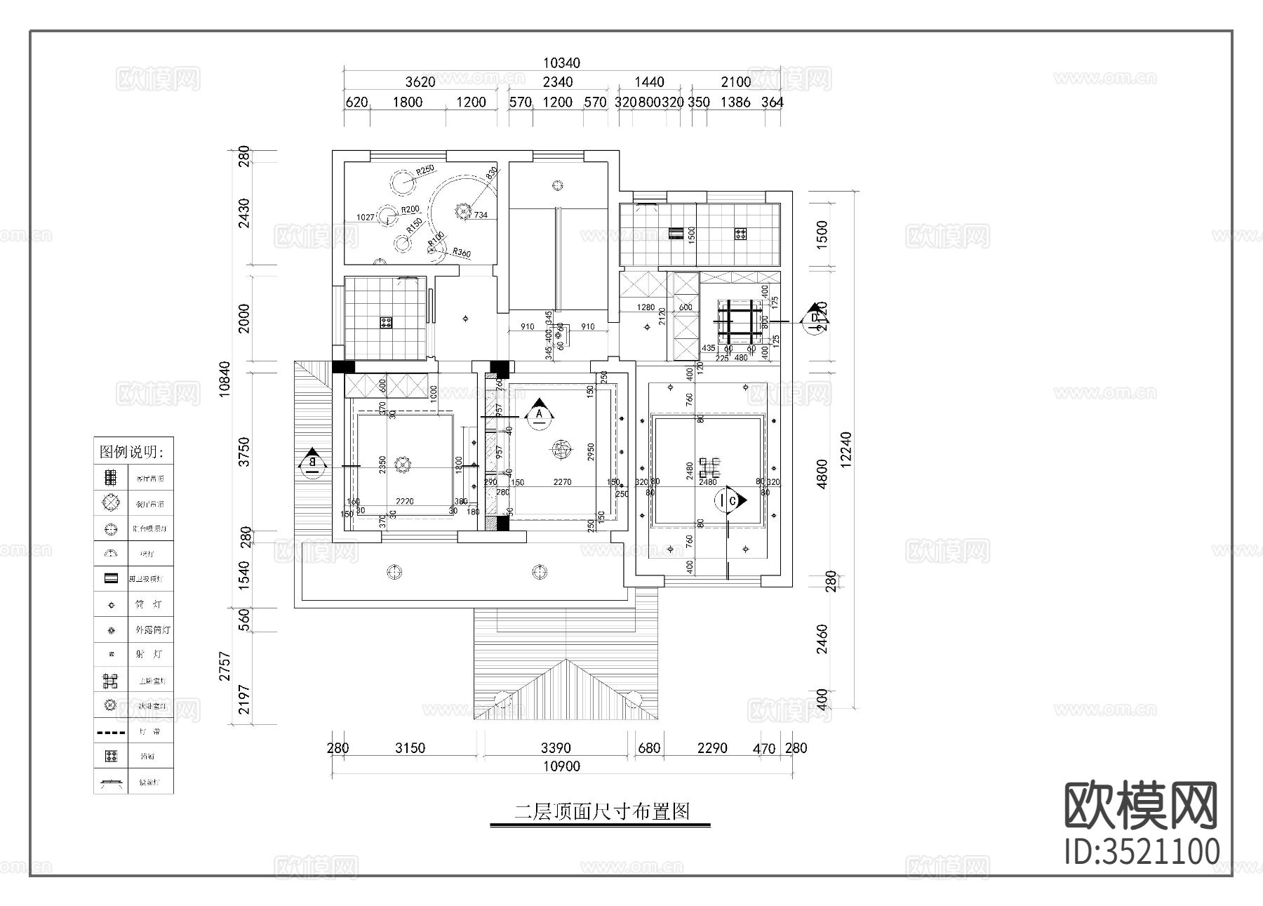 别墅装修cad施工图下载（渲染图9）