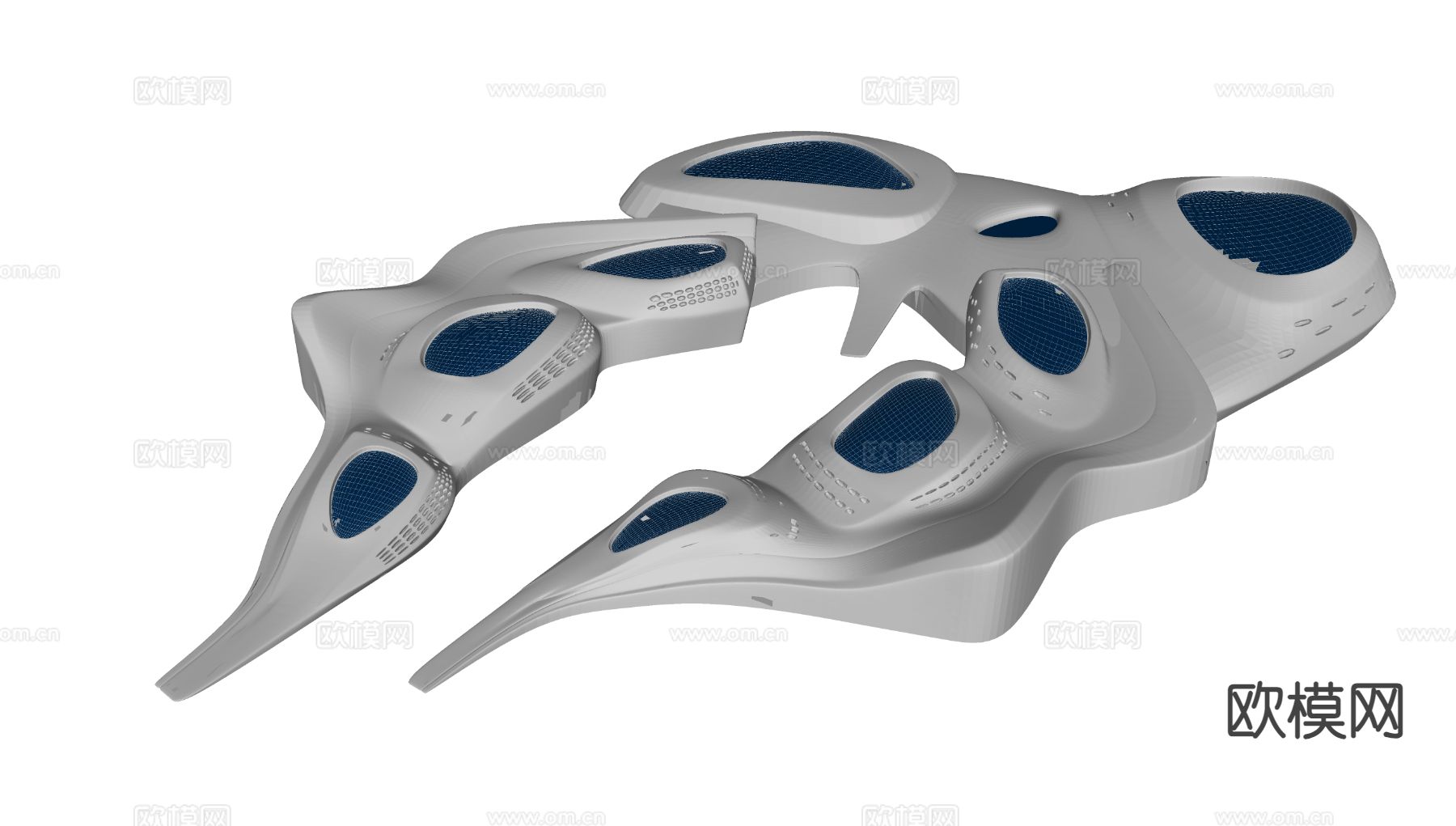 现代展览馆鸟瞰3d模型下载（渲染图3）