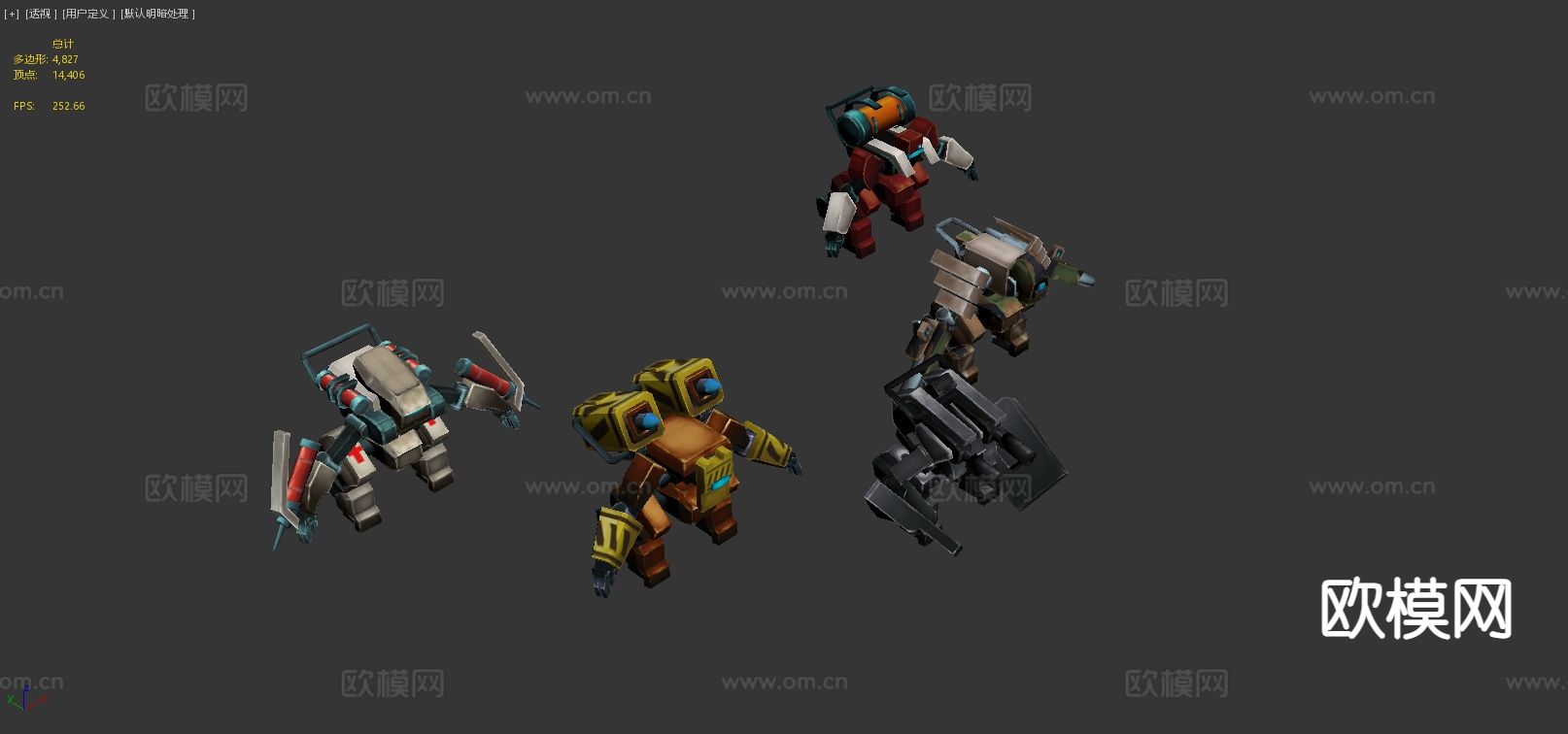 动漫道具 科幻机器人 动画3d模型下载（渲染图5）