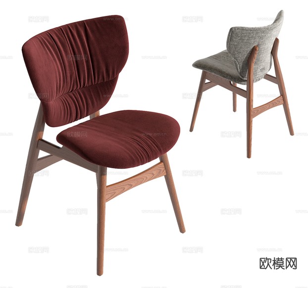Cattelan Italia 现代单椅 餐椅su模型下载(渲染图2)