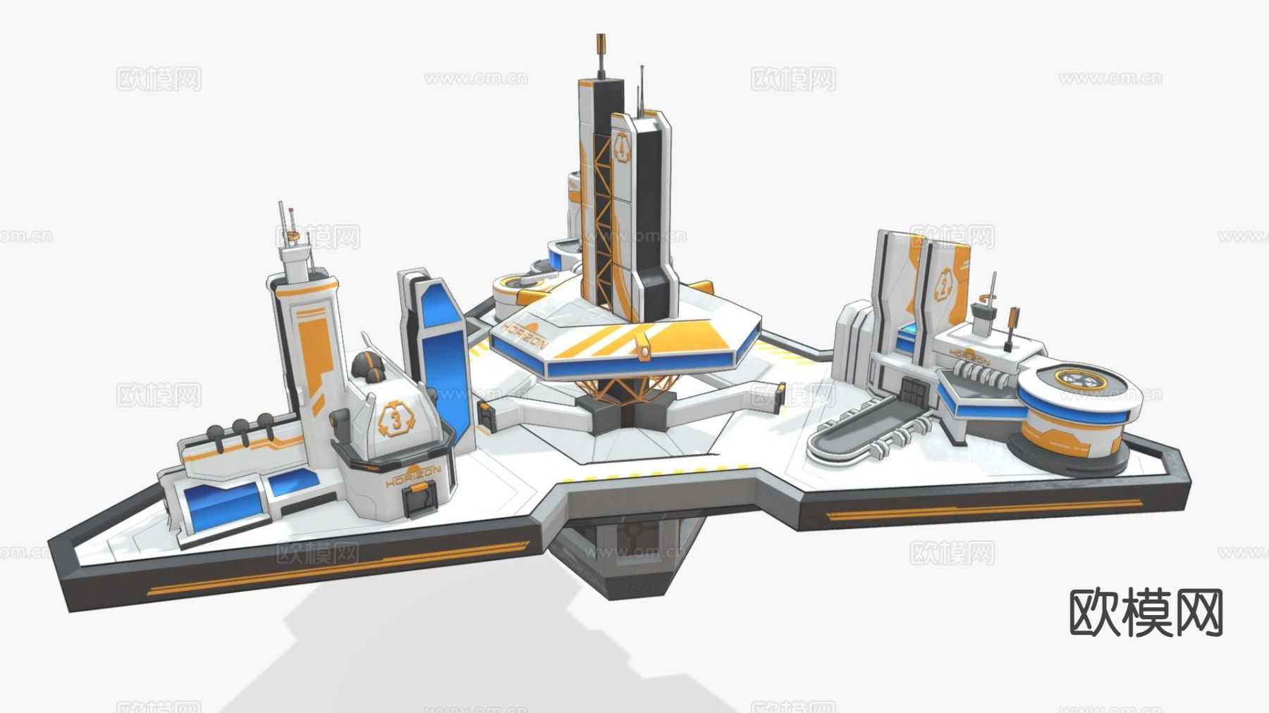 动漫基地 科幻基地 地平线3d模型下载（渲染图1）