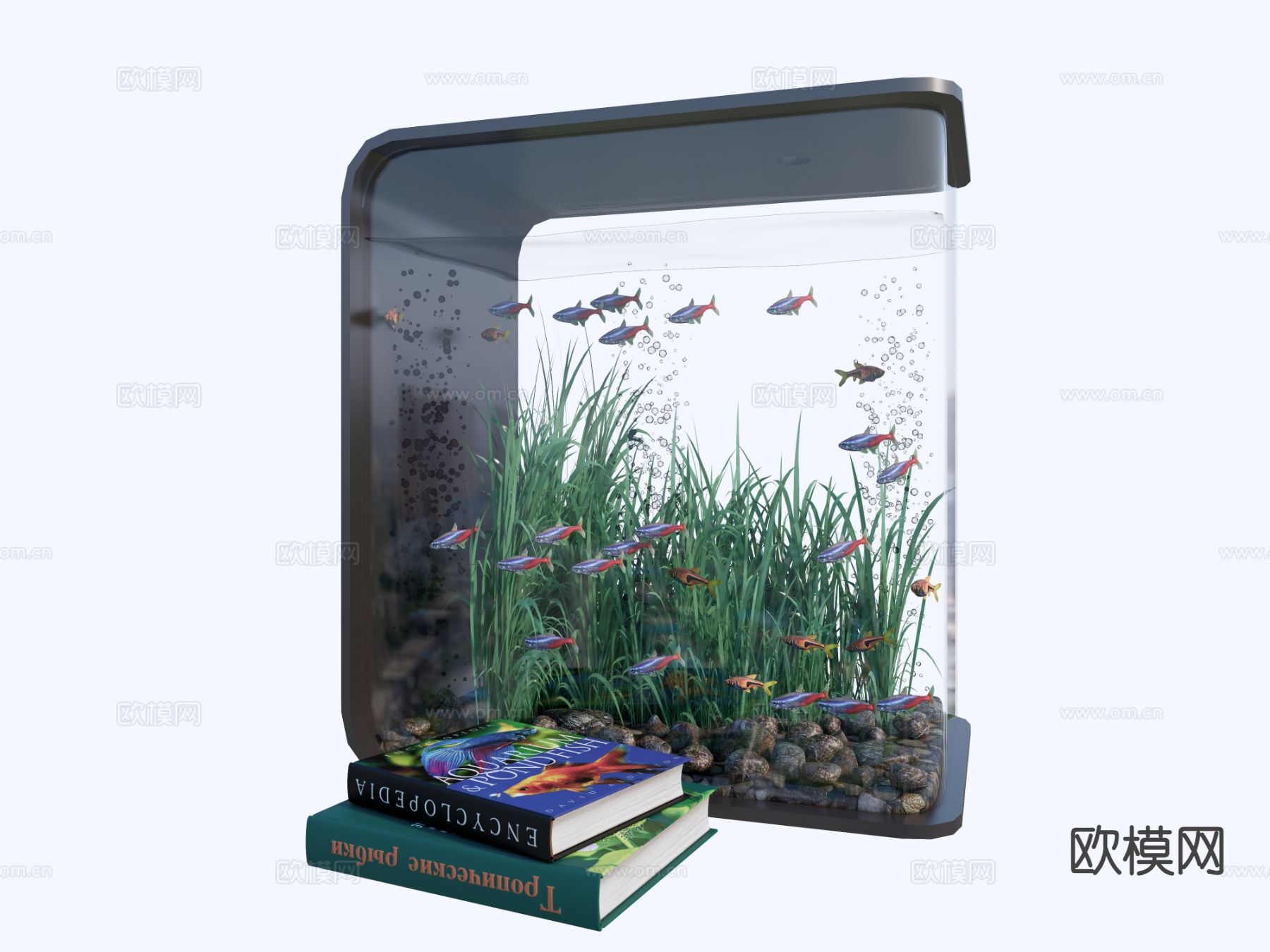 现代鱼缸 水族3d模型下载