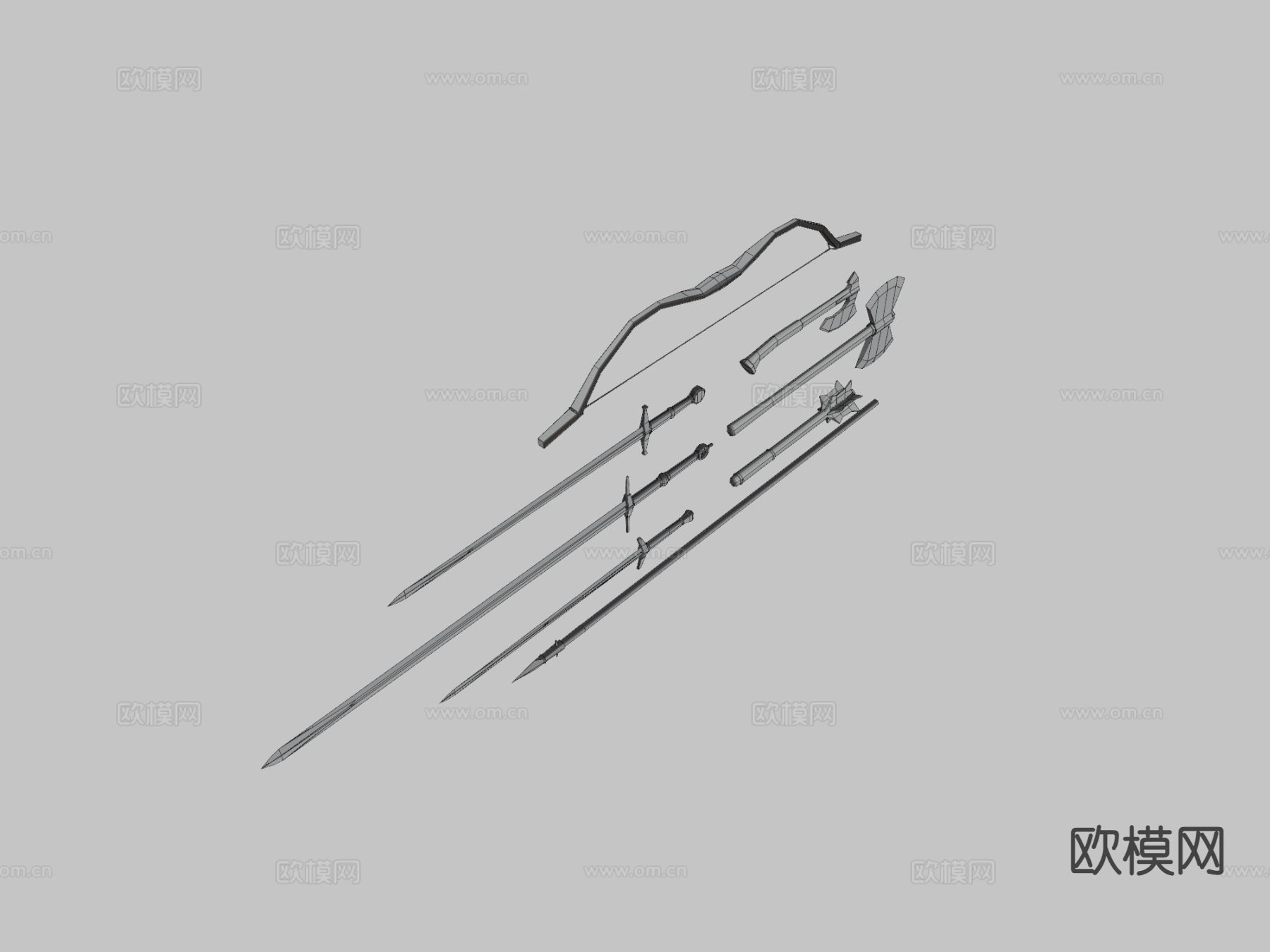 动漫道具 刀剑 大剑 剑刃3d模型下载（渲染图2）
