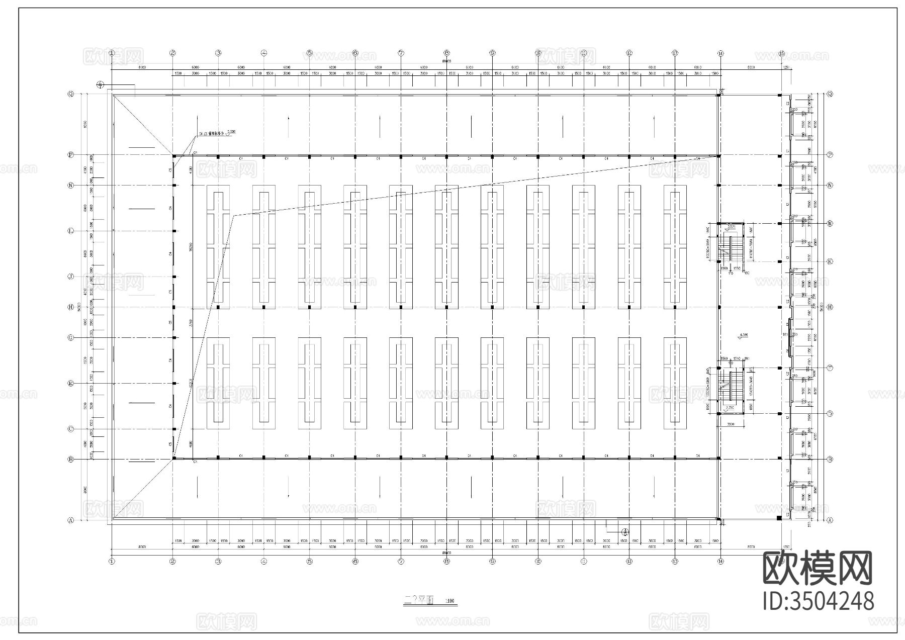 2层综合市场建筑cad施工图下载（渲染图4）