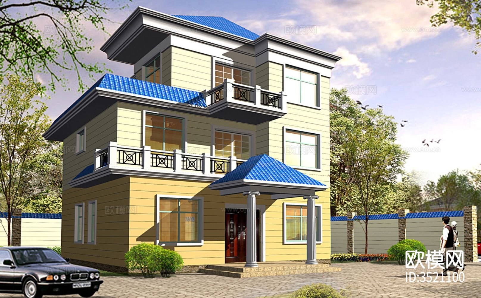 别墅装修cad施工图下载（渲染图1）