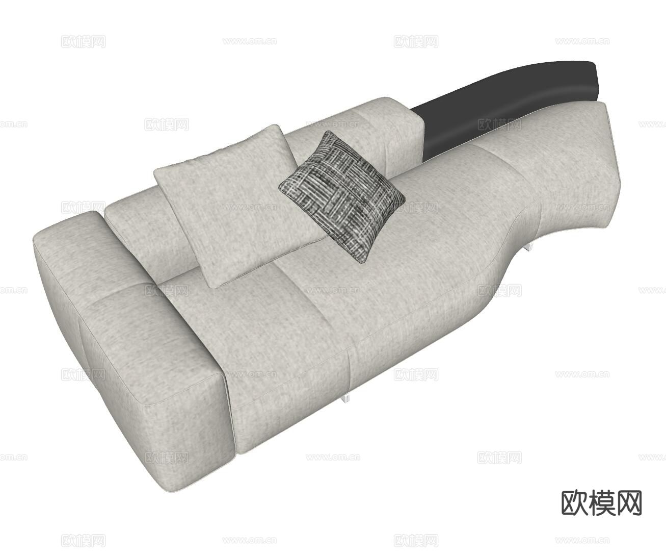 现代贵妃椅su模型下载（渲染图1）