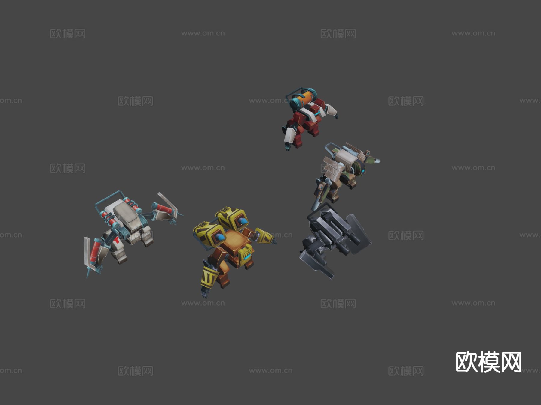 动漫道具 科幻机器人 动画3d模型下载（渲染图7）